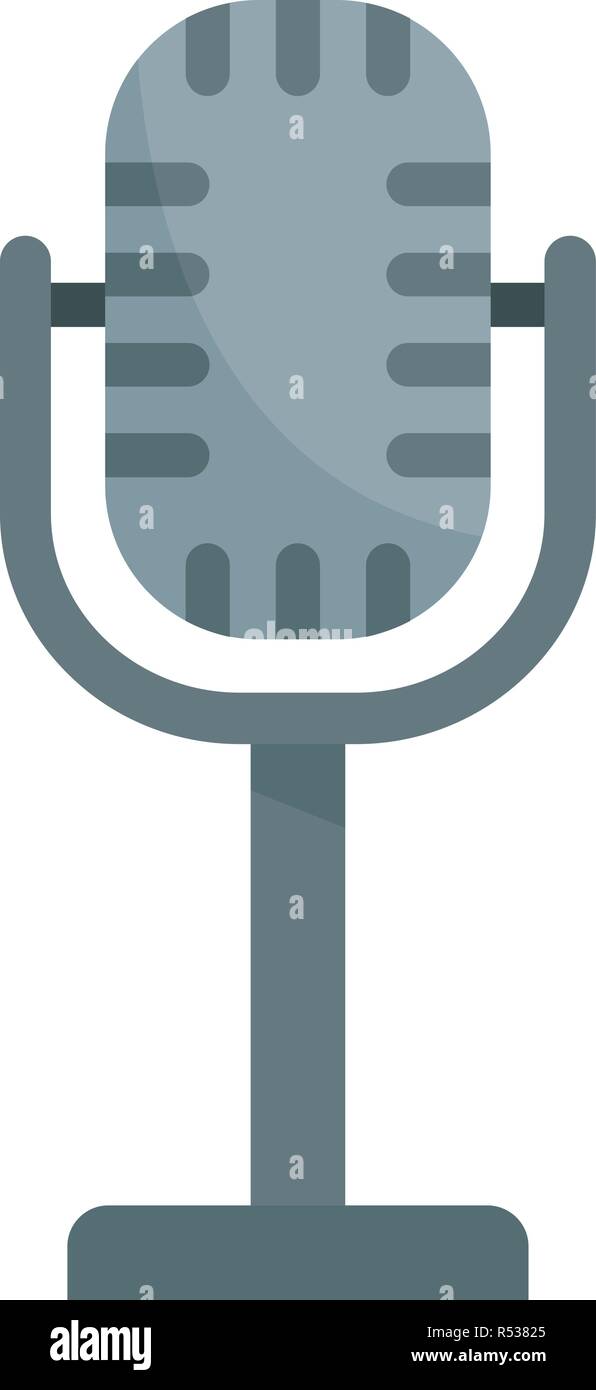 Studio microphone icon. Flat illustration of studio microphone vector ...
