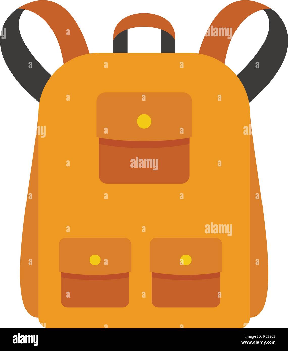 Traditional backpack icon. Flat illustration of traditional backpack ...
