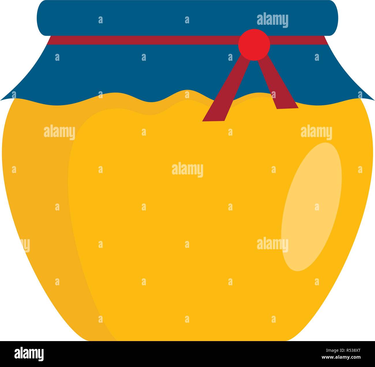 Glass jar of honey icon. Flat illustration of glass jar of honey vector ...