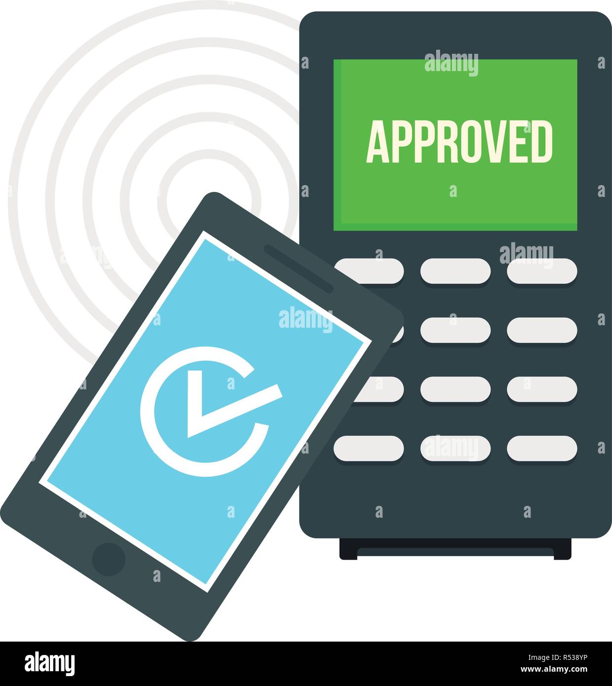 Smartphone payment nfc device icon. Flat illustration of smartphone ...