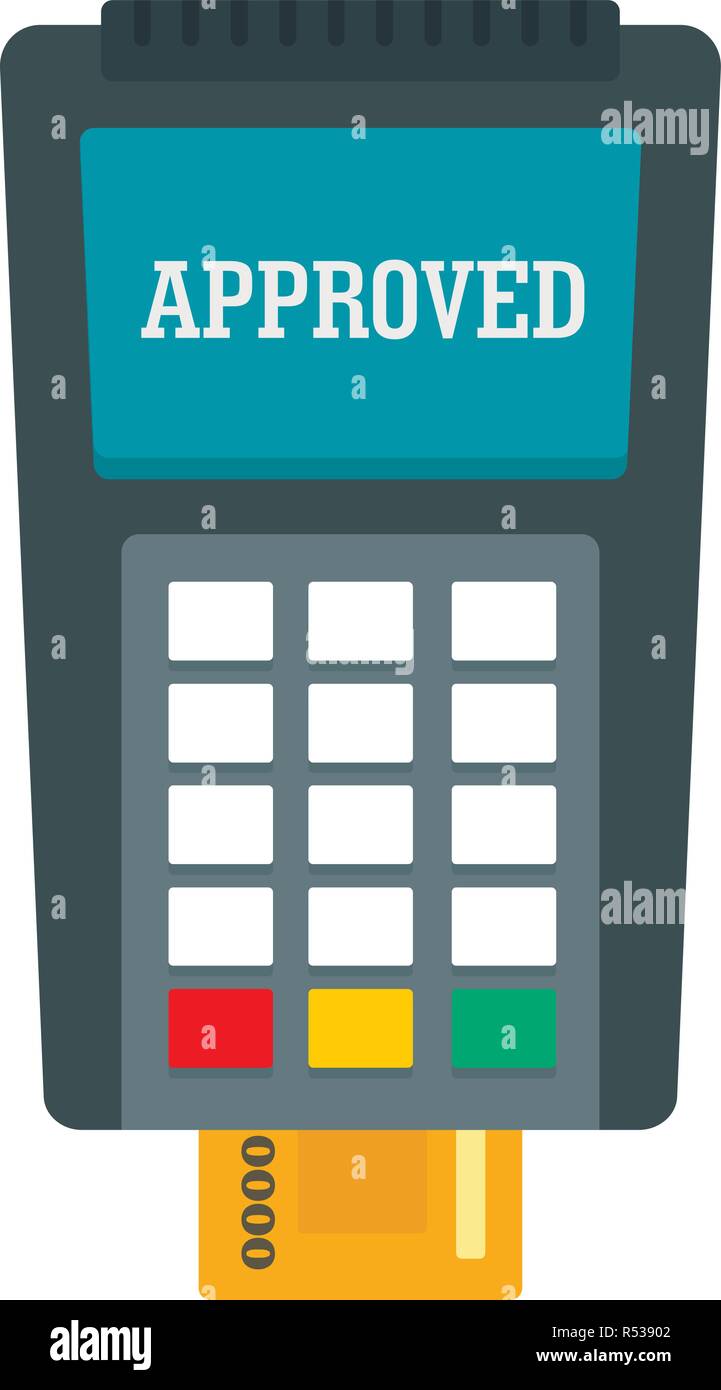 Payment approved credit card icon. Flat illustration of payment