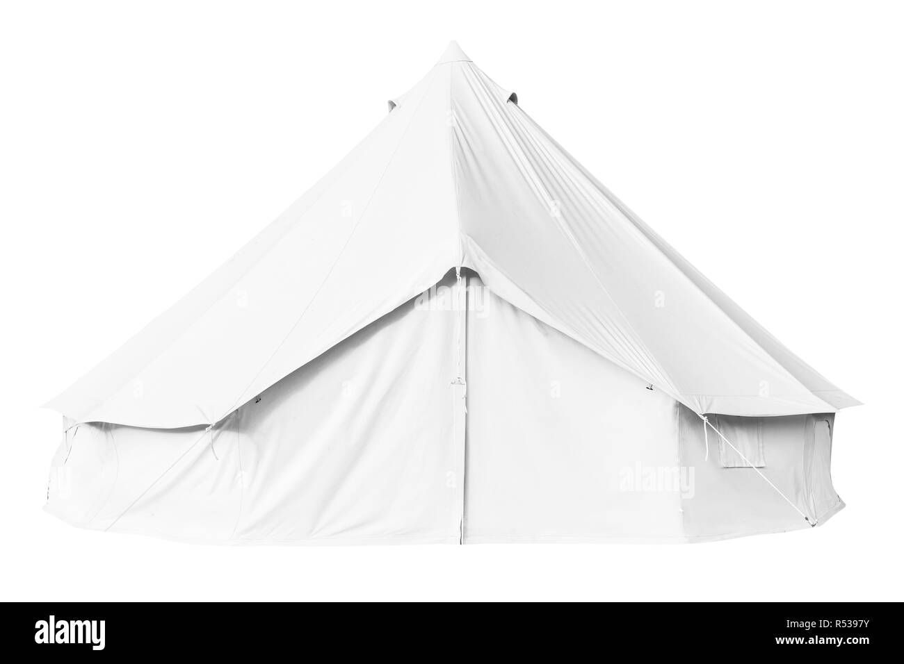 Canvas bell tent isolated on white Stock Photo