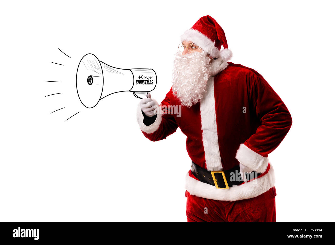 Santa Claus on white background Stock Photo - Alamy