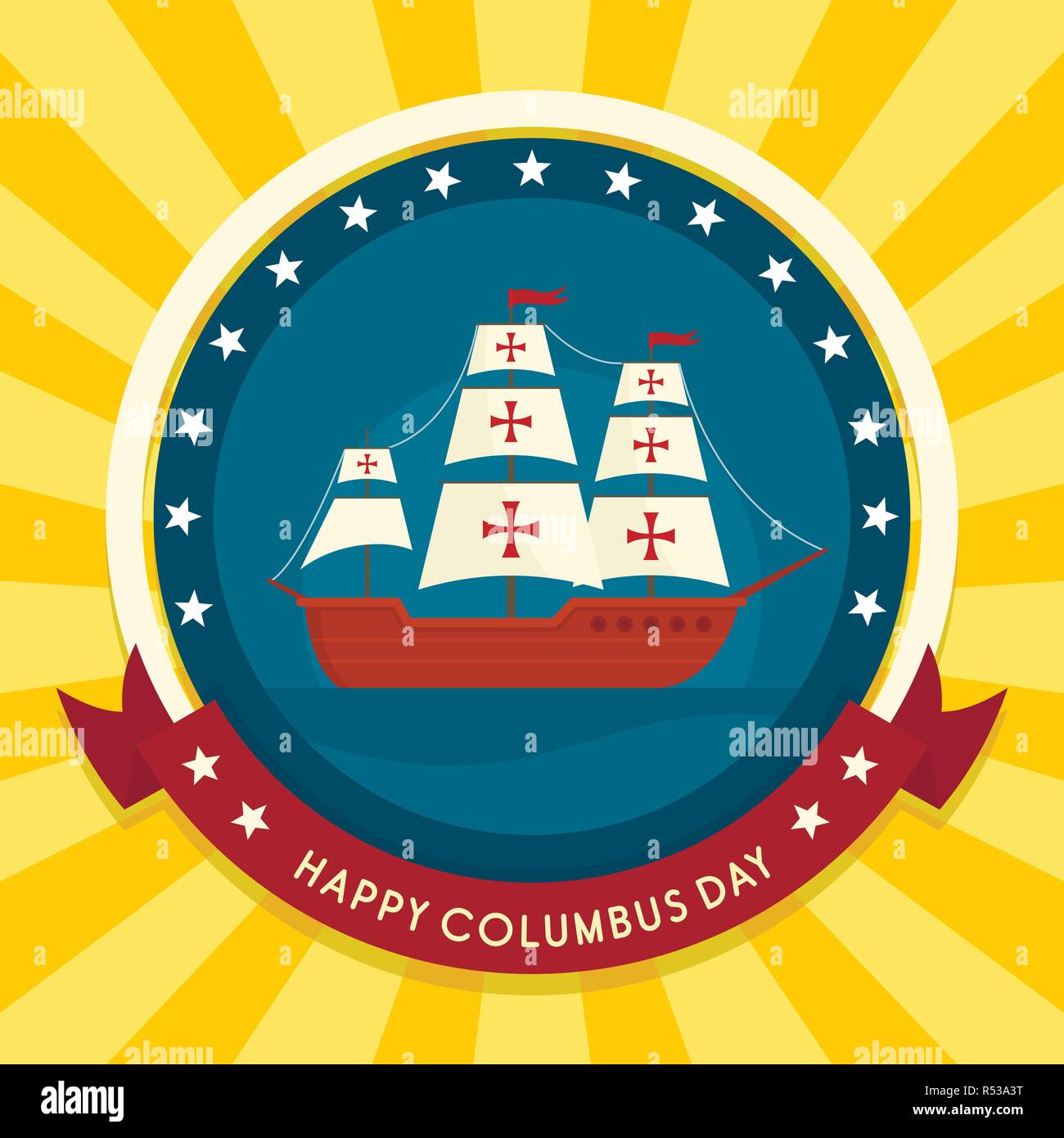 Columbus day concept background. Flat illustration of columbus day