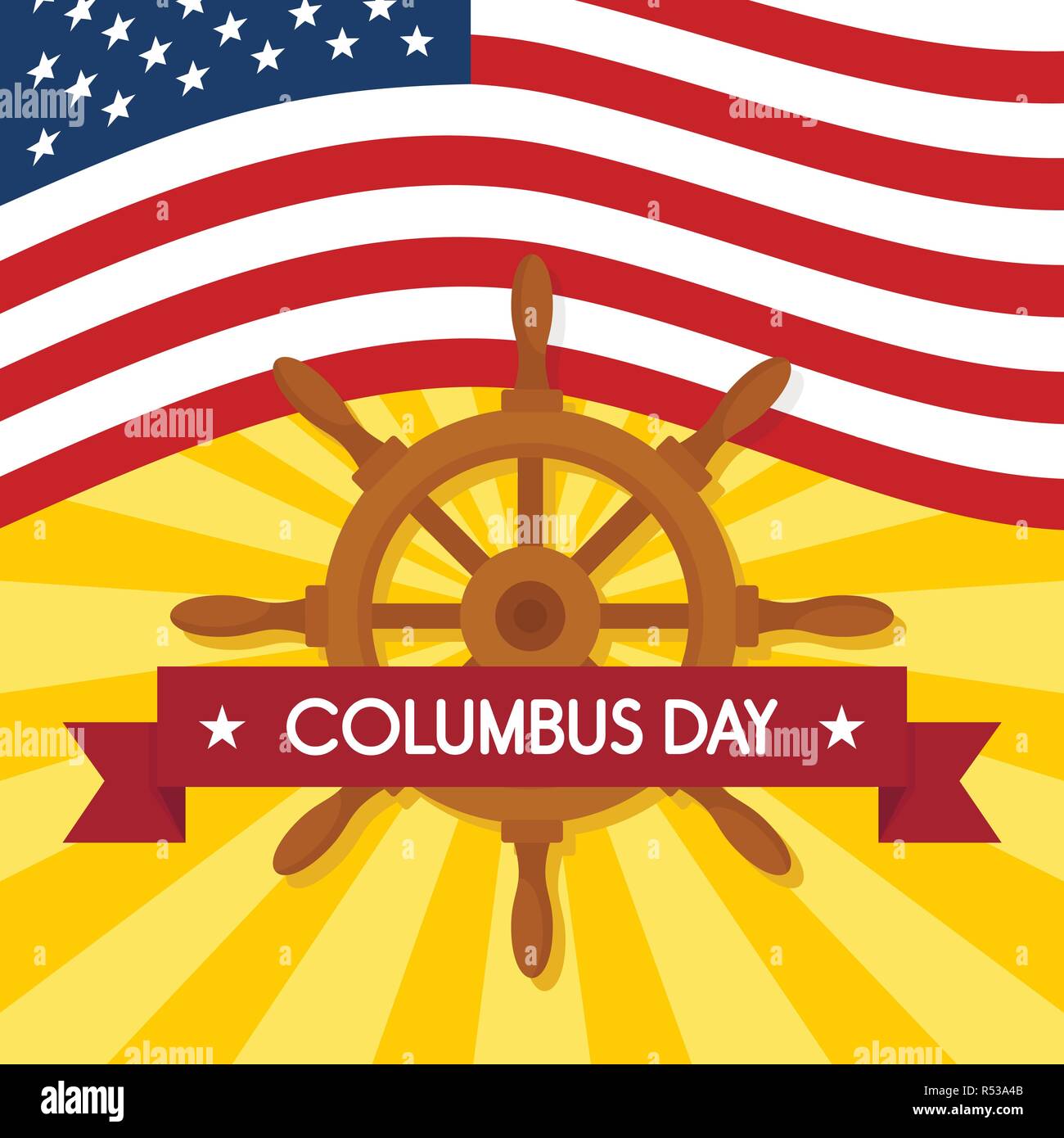 National columbus day concept background. Flat illustration of national