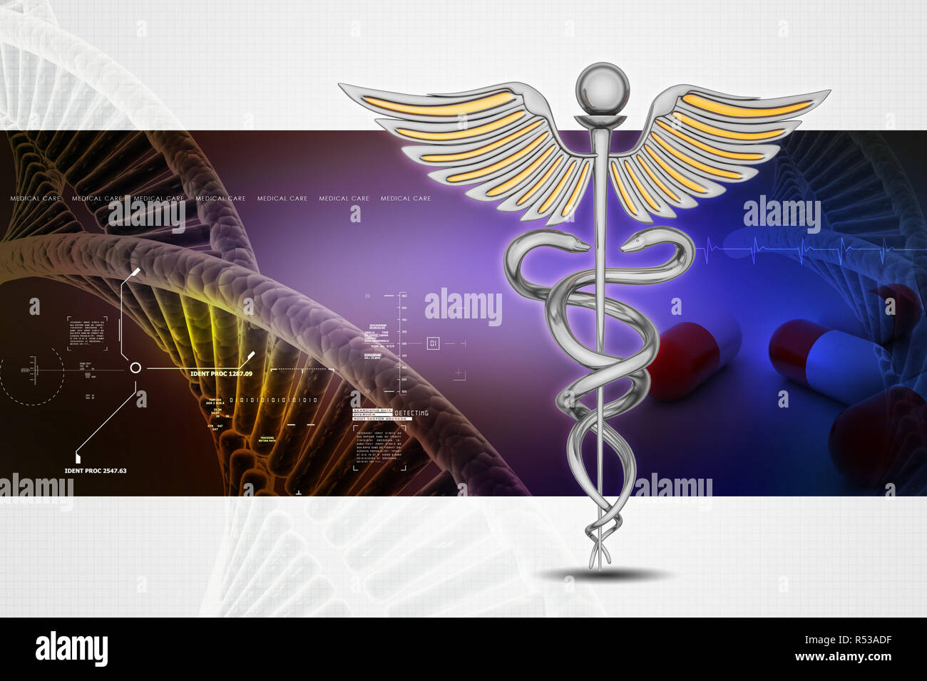 caduceus medical symbol Stock Photo - Alamy
