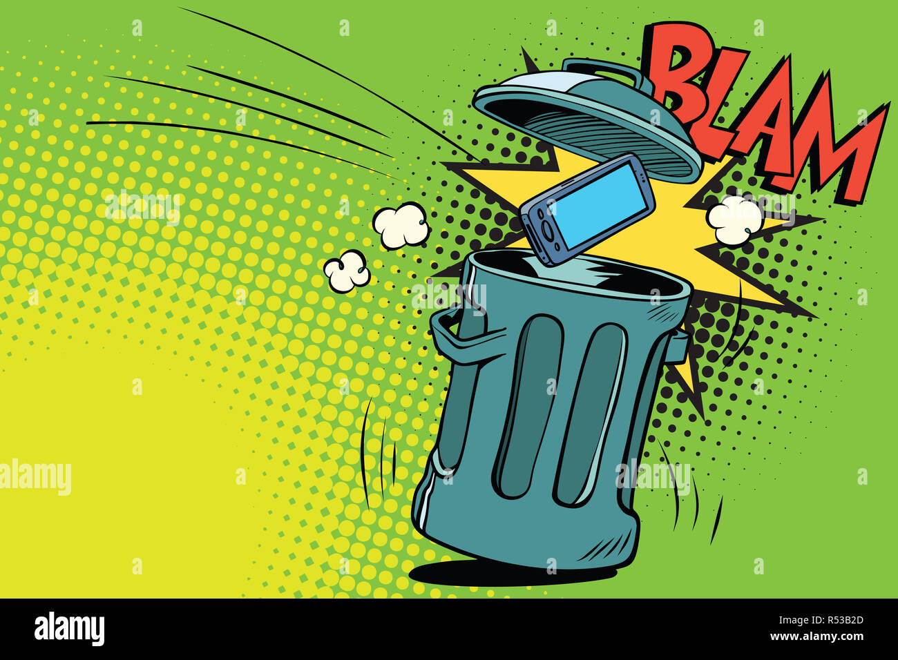 smartphone thrown in the trash Stock Photo Alamy