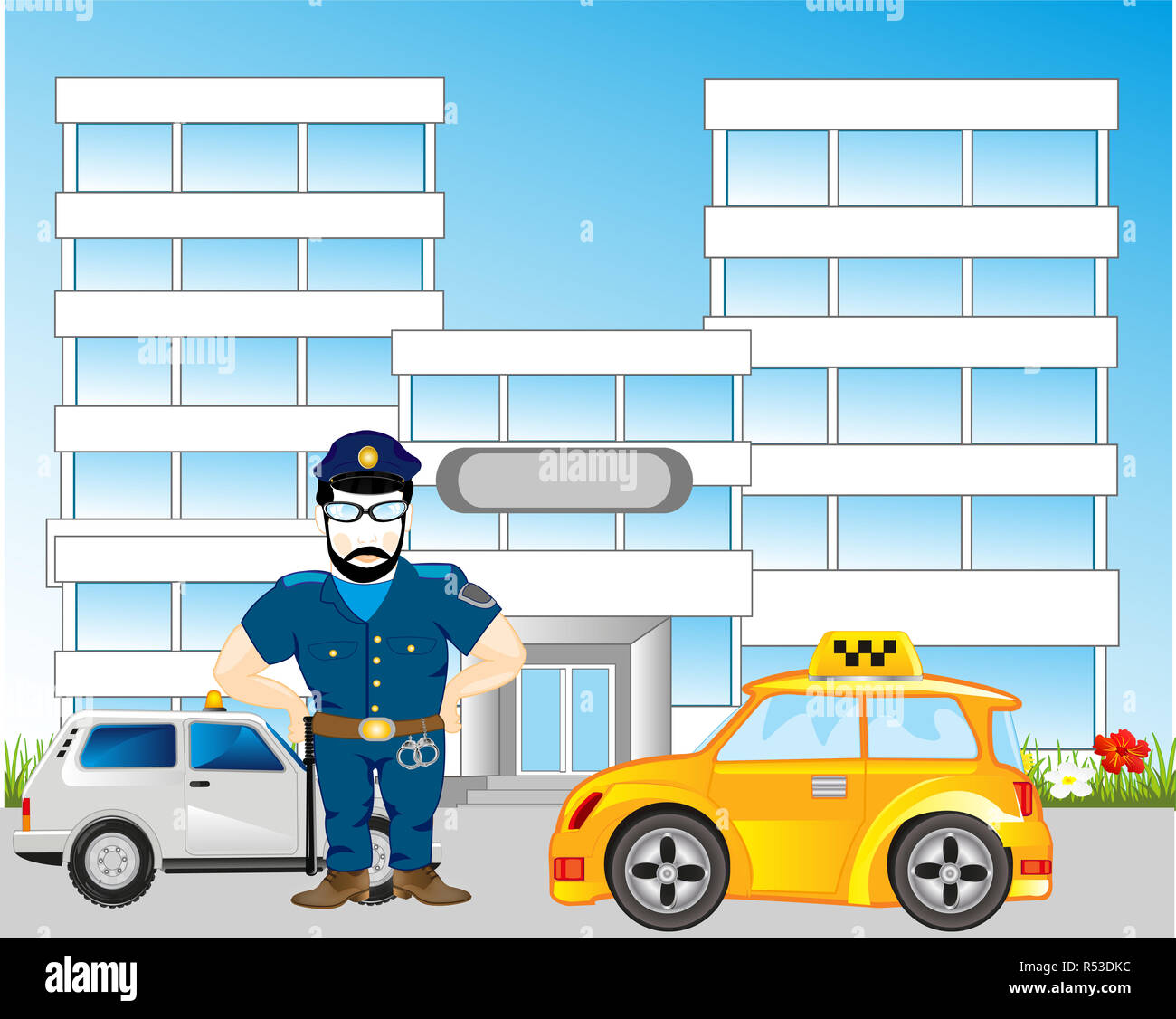 Police in city Stock Photo - Alamy