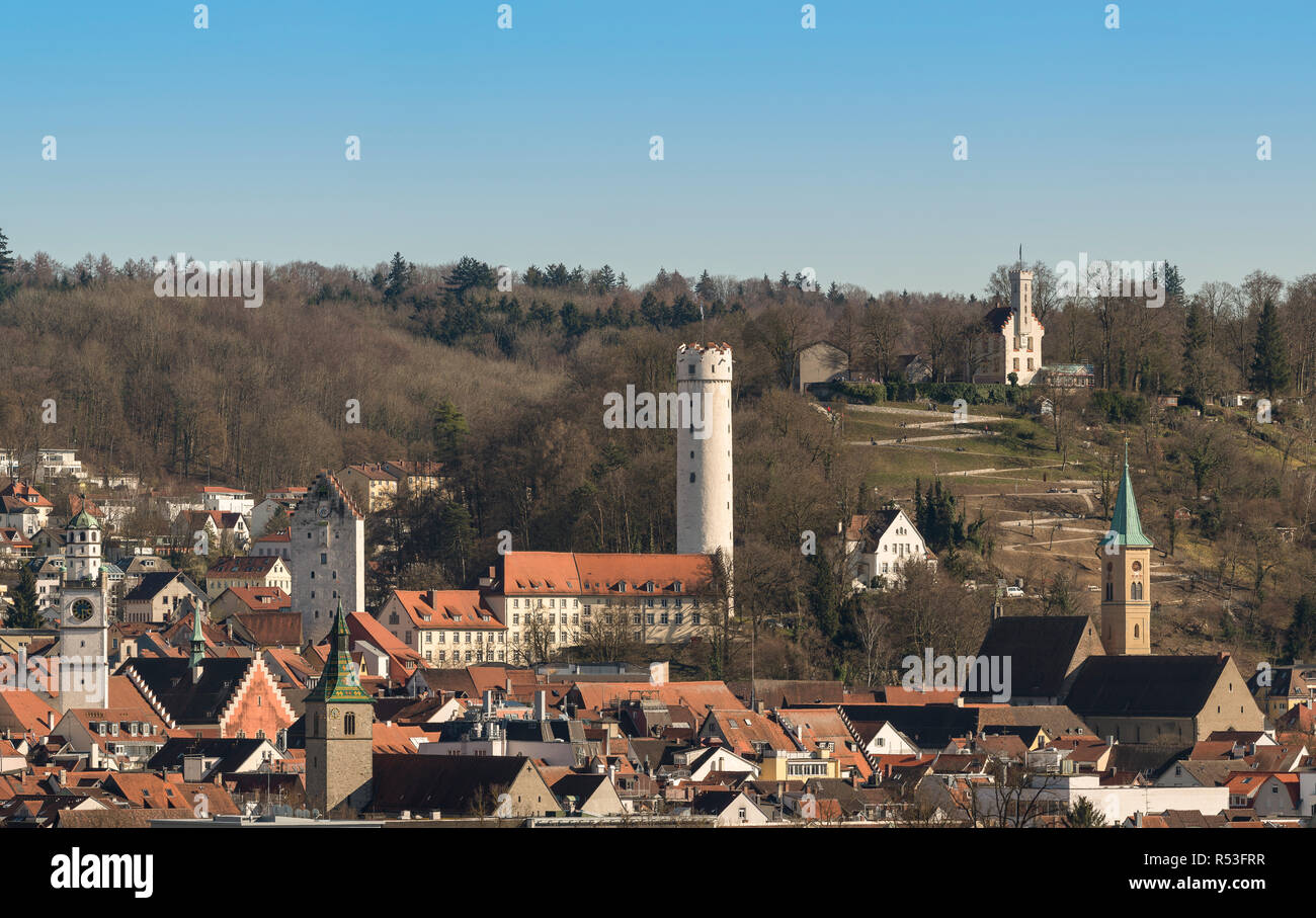 ravensburg and its towers in schussental Stock Photo