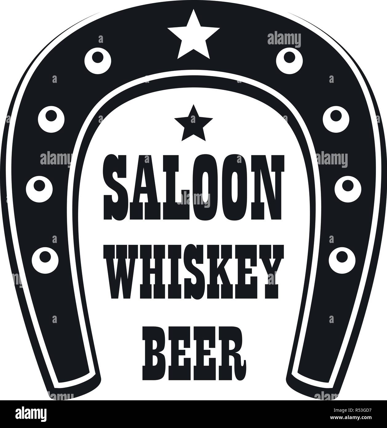 Beer western saloon logo. Simple illustration of beer western saloon