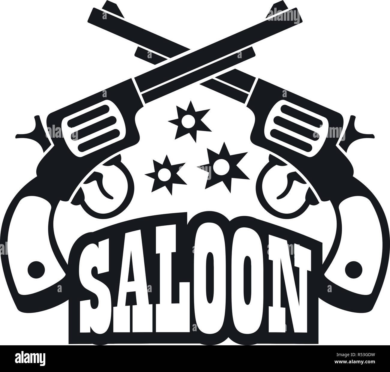 Saloon Pistol Logo Simple Illustration Of Saloon Pistol Vector