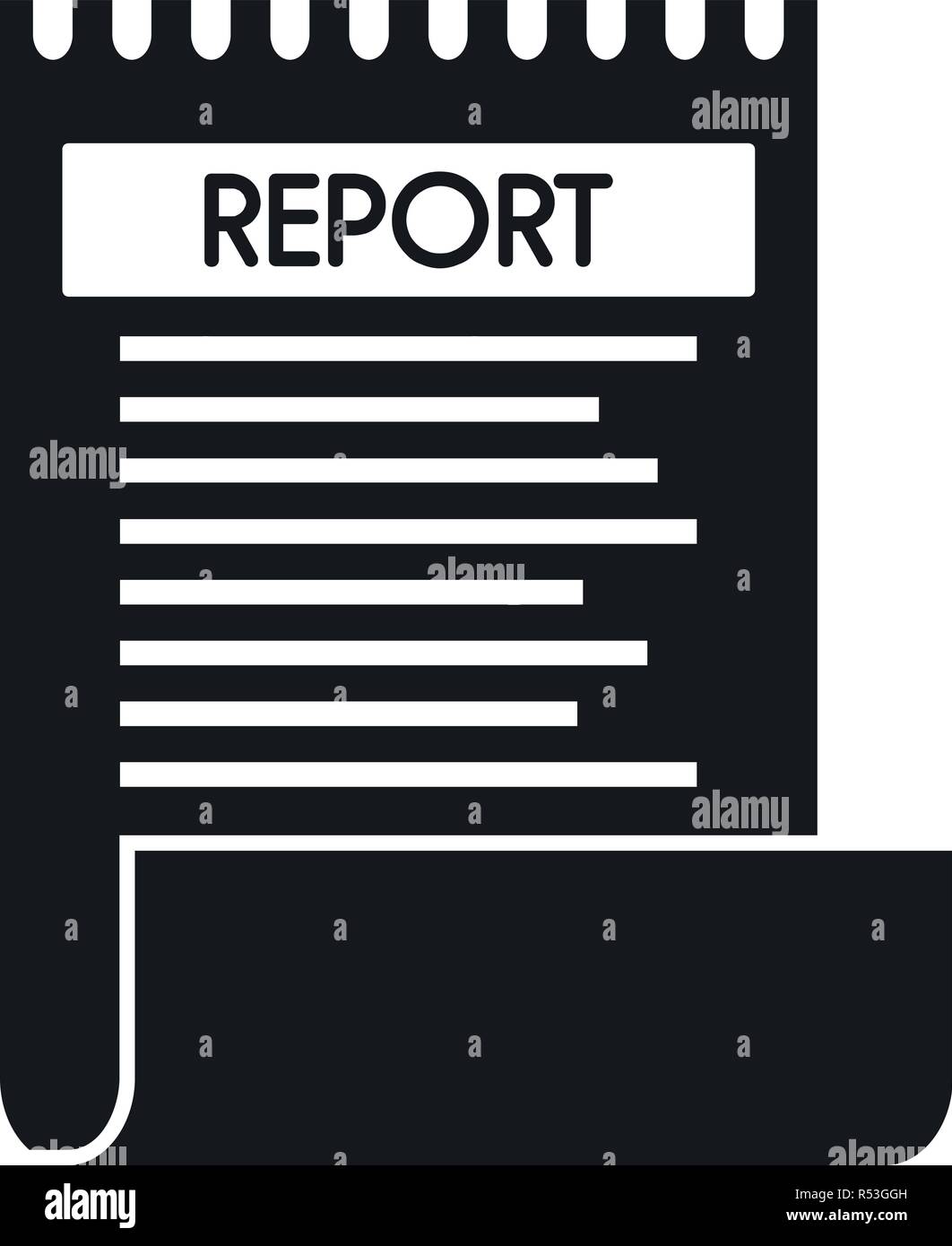 Bill paper report icon. Simple illustration of bill paper report vector ...