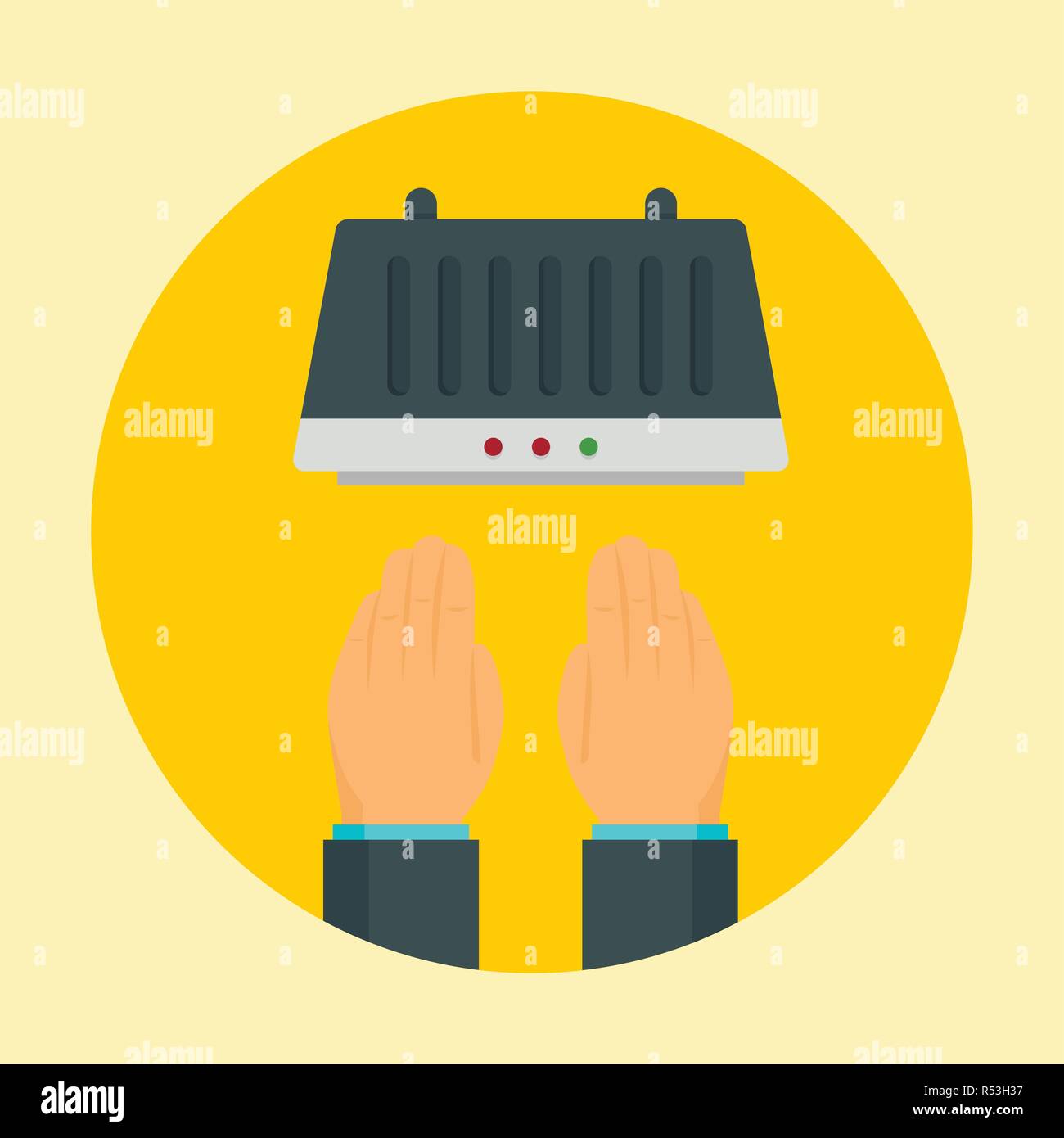 Hand dryer concept background. Flat illustration of hand dryer vector