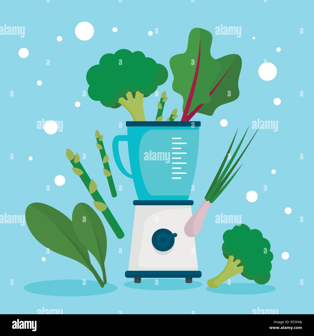 Vegan mixer concept background. Flat illustration of vegan mixer vector