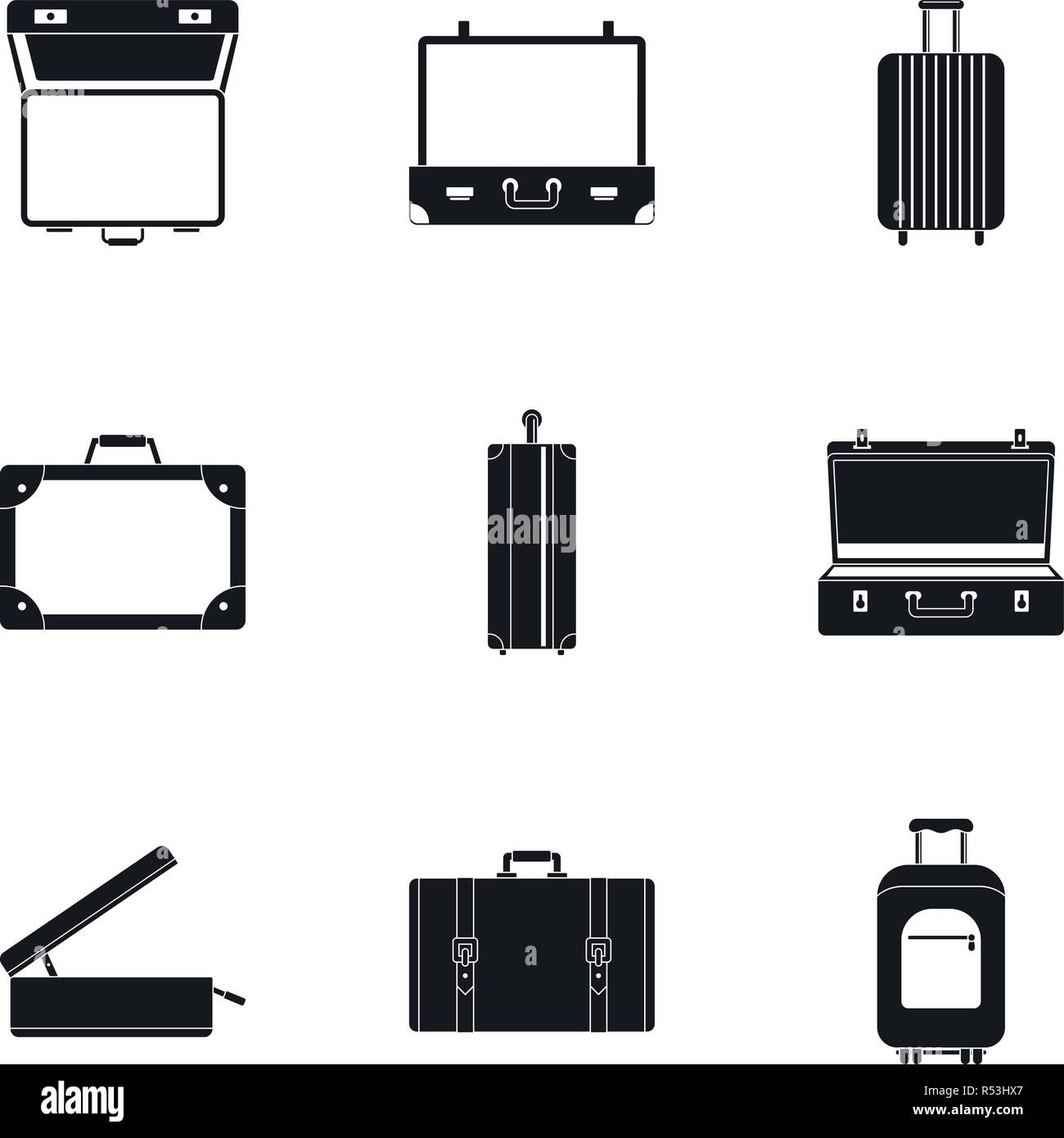 Briefcase icon set. Simple set of 9 briefcase vector icons for web ...