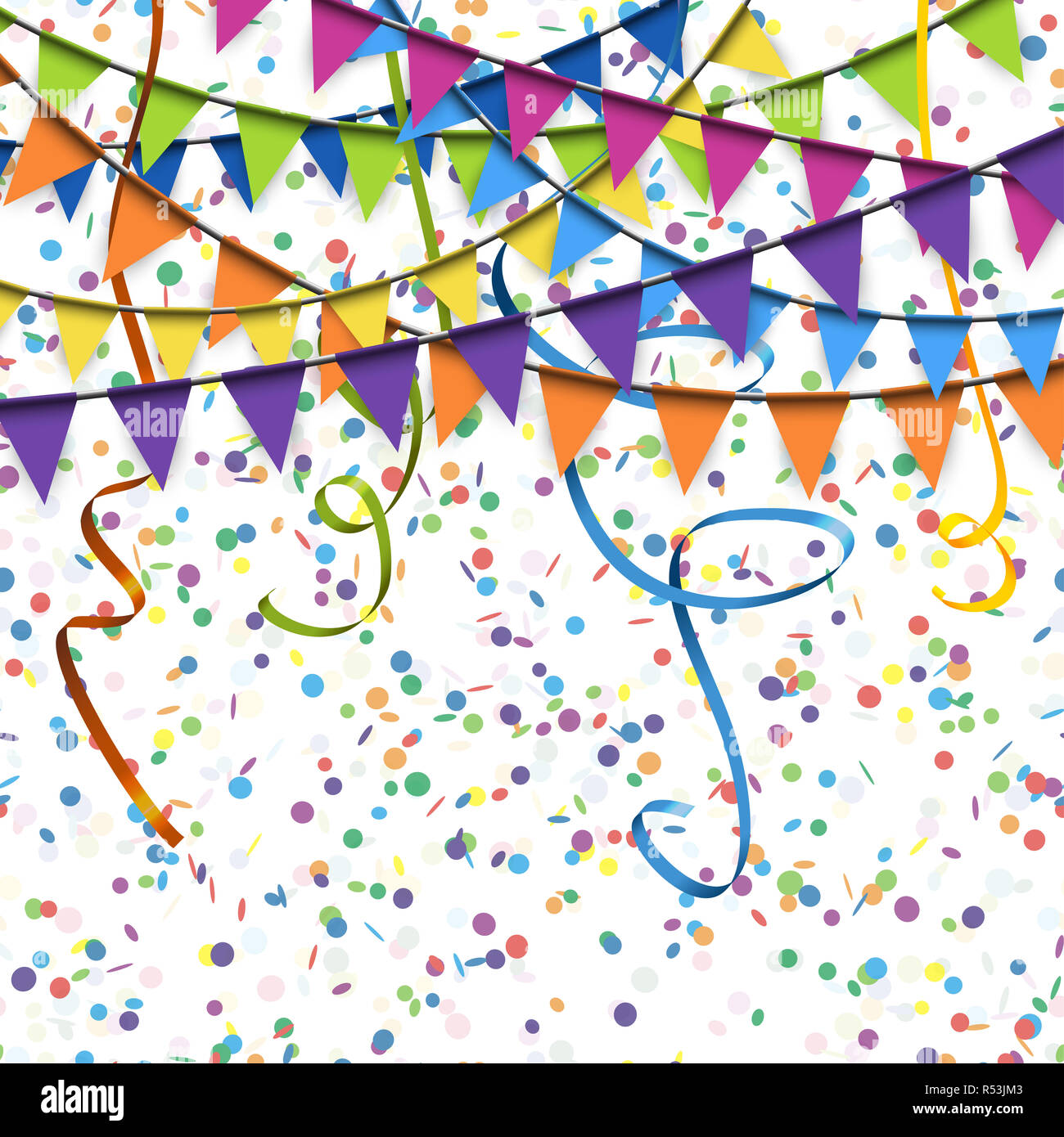 garlands,streamers and confetti background Stock Photo Alamy