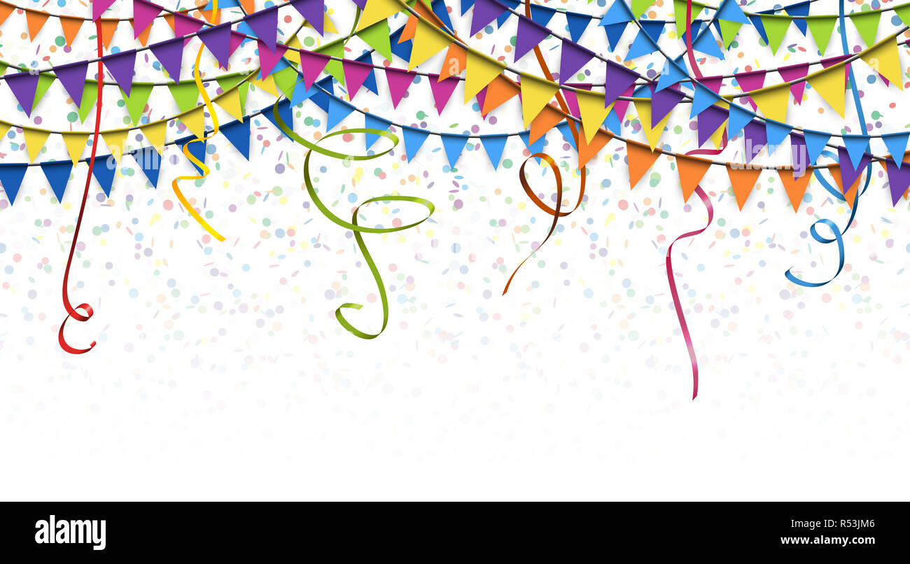 garlands,streamers and confetti background Stock Photo Alamy