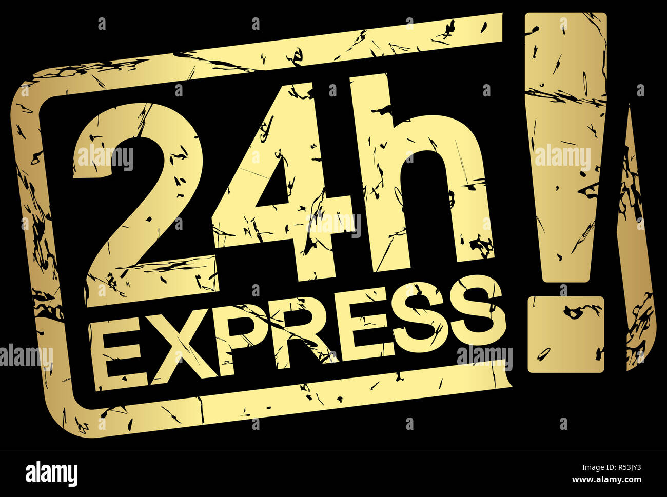 gold stamp with text 24h express Stock Photo