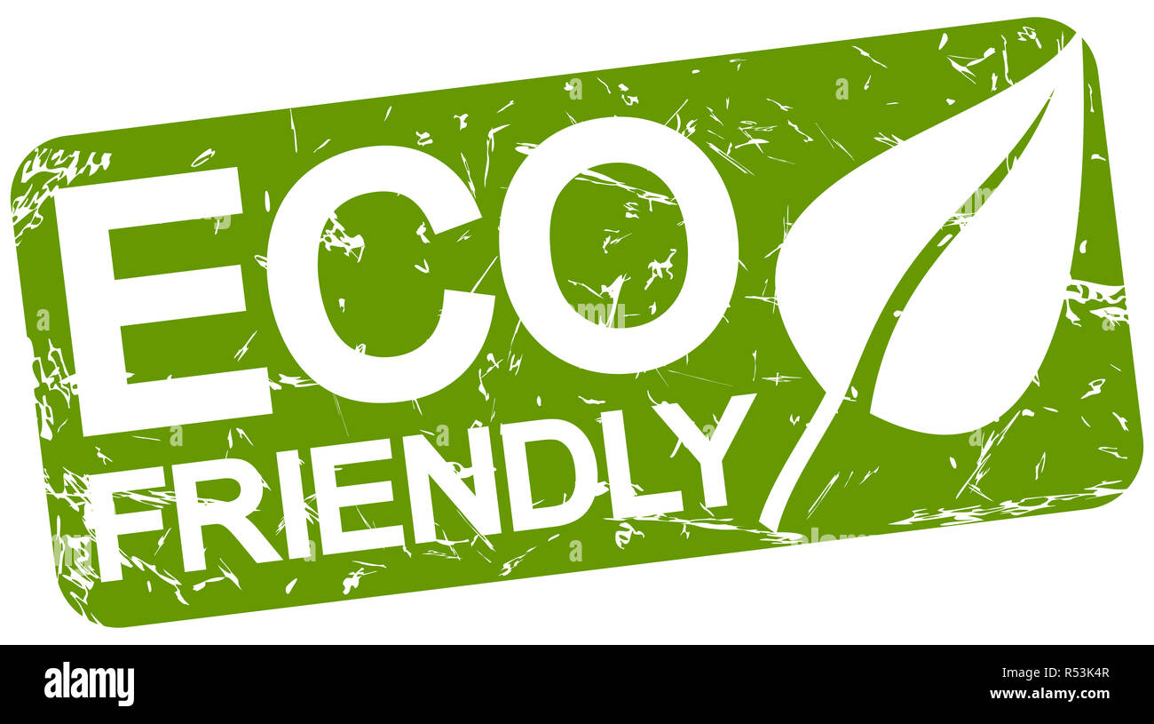 green stamp with text eco friendly Stock Photo Alamy