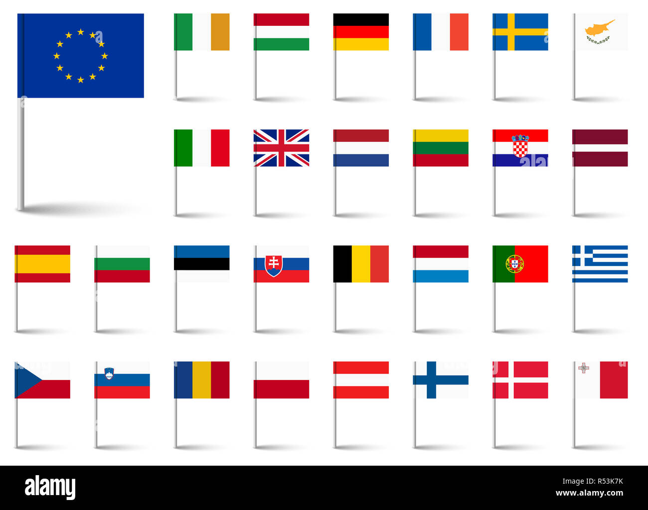 european union flags Stock Photo