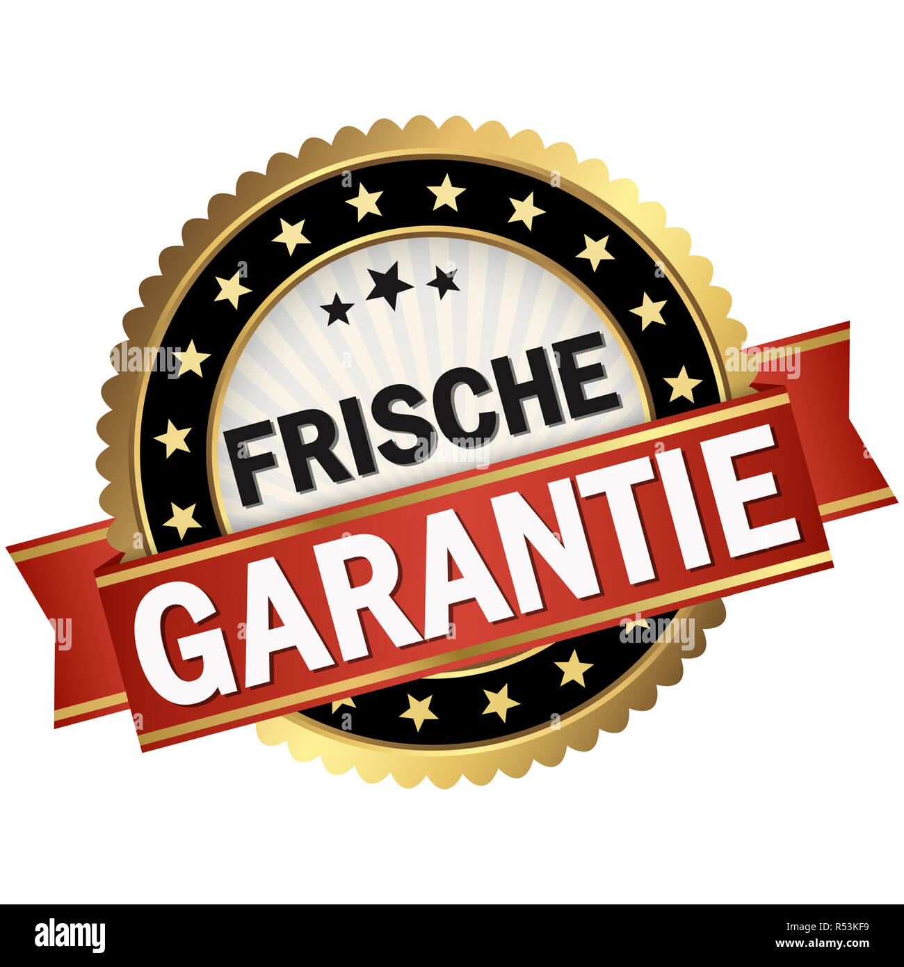 button with red banner fresh guarantee Stock Photo