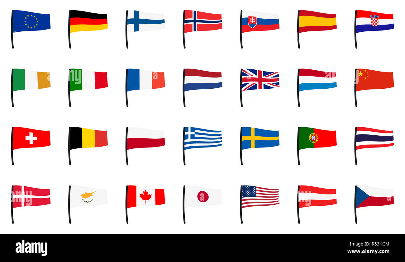 collection of flags Stock Photo