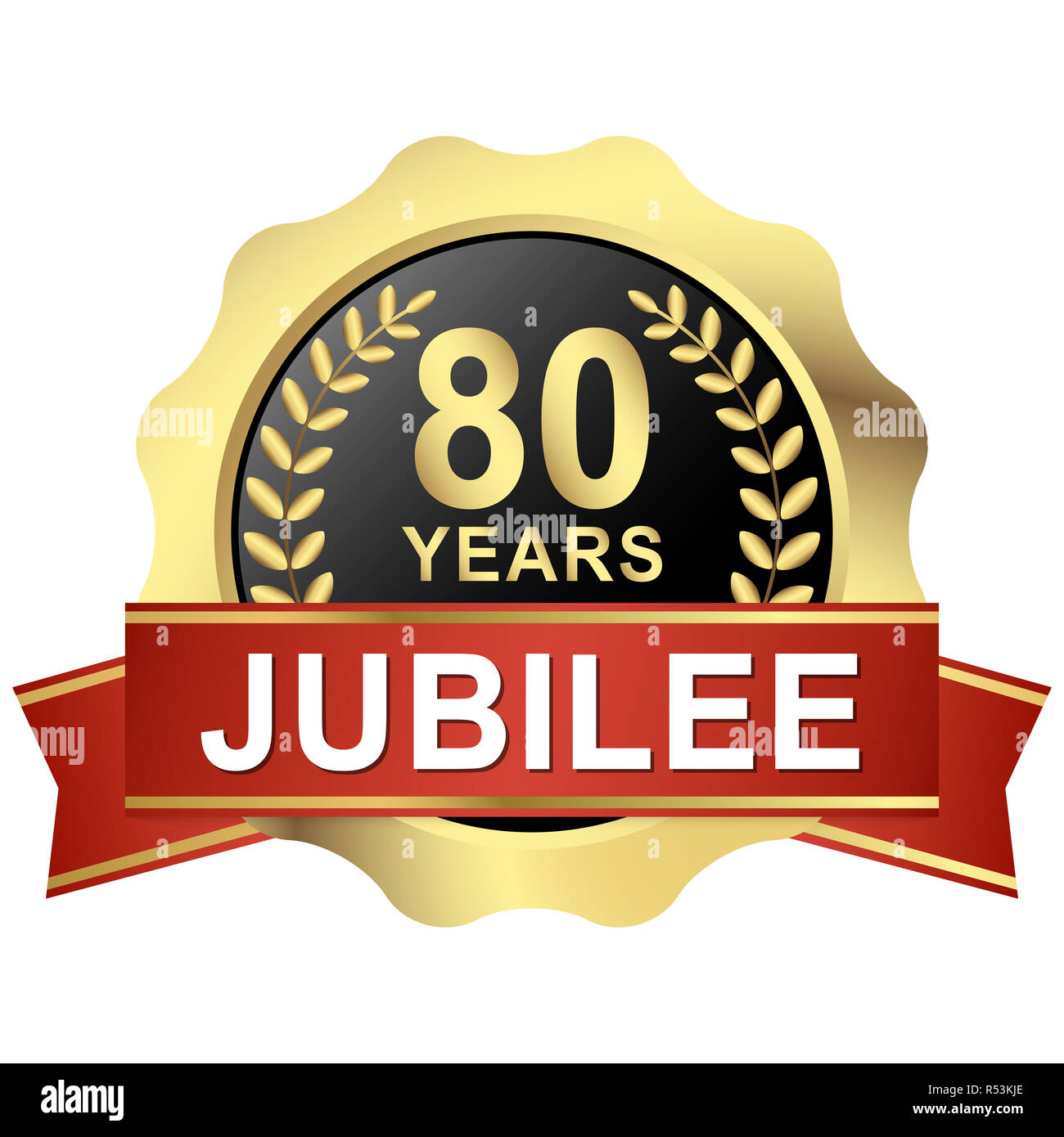 button 80 years jubilee Stock Photo Alamy