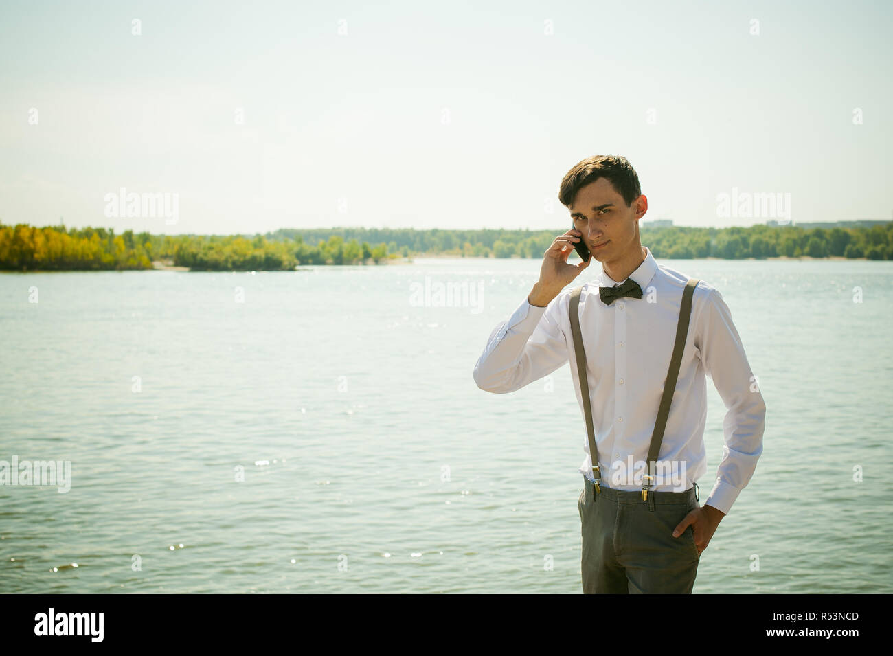 young skinny man, elegantly stylishly 