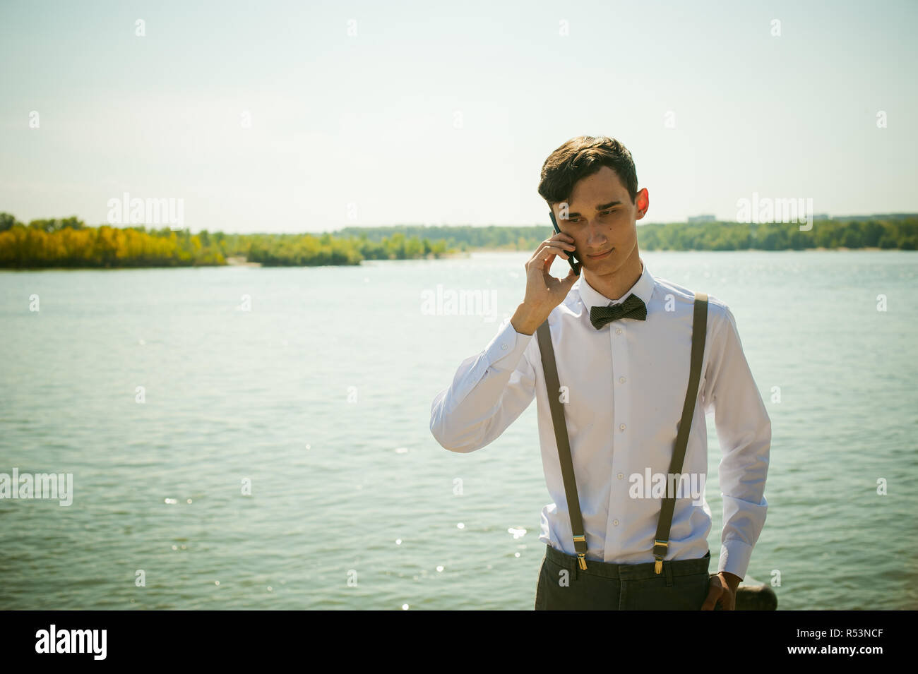 young skinny man, elegantly stylishly 