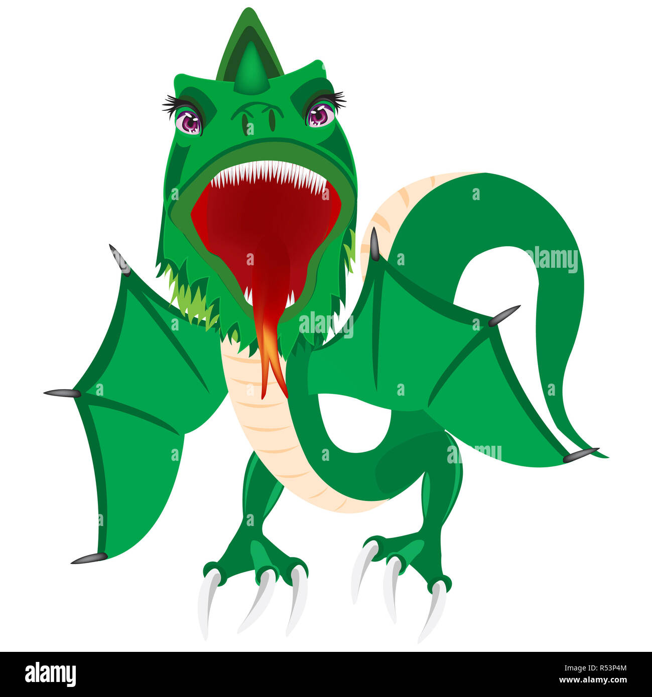 Illustration of the green dragon Stock Photo