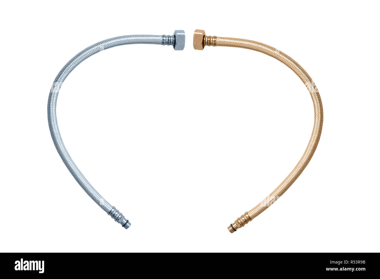 Flexible connection for water pipes. White isolate Stock Photo Alamy