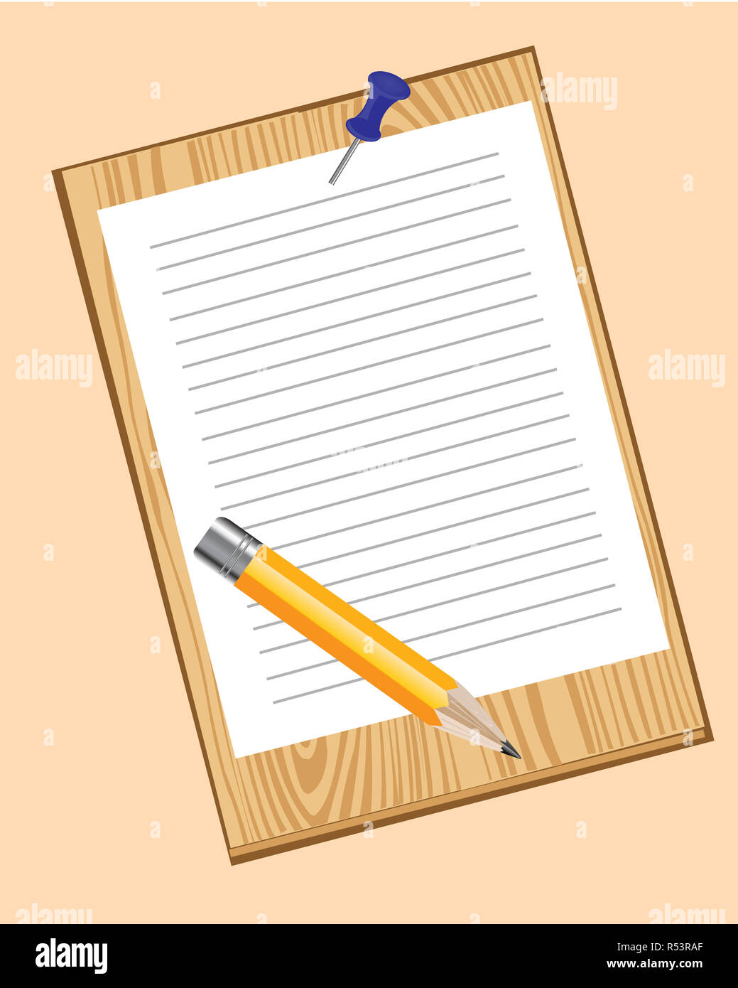 Clean sheet of paper and pencil Stock Photo Alamy