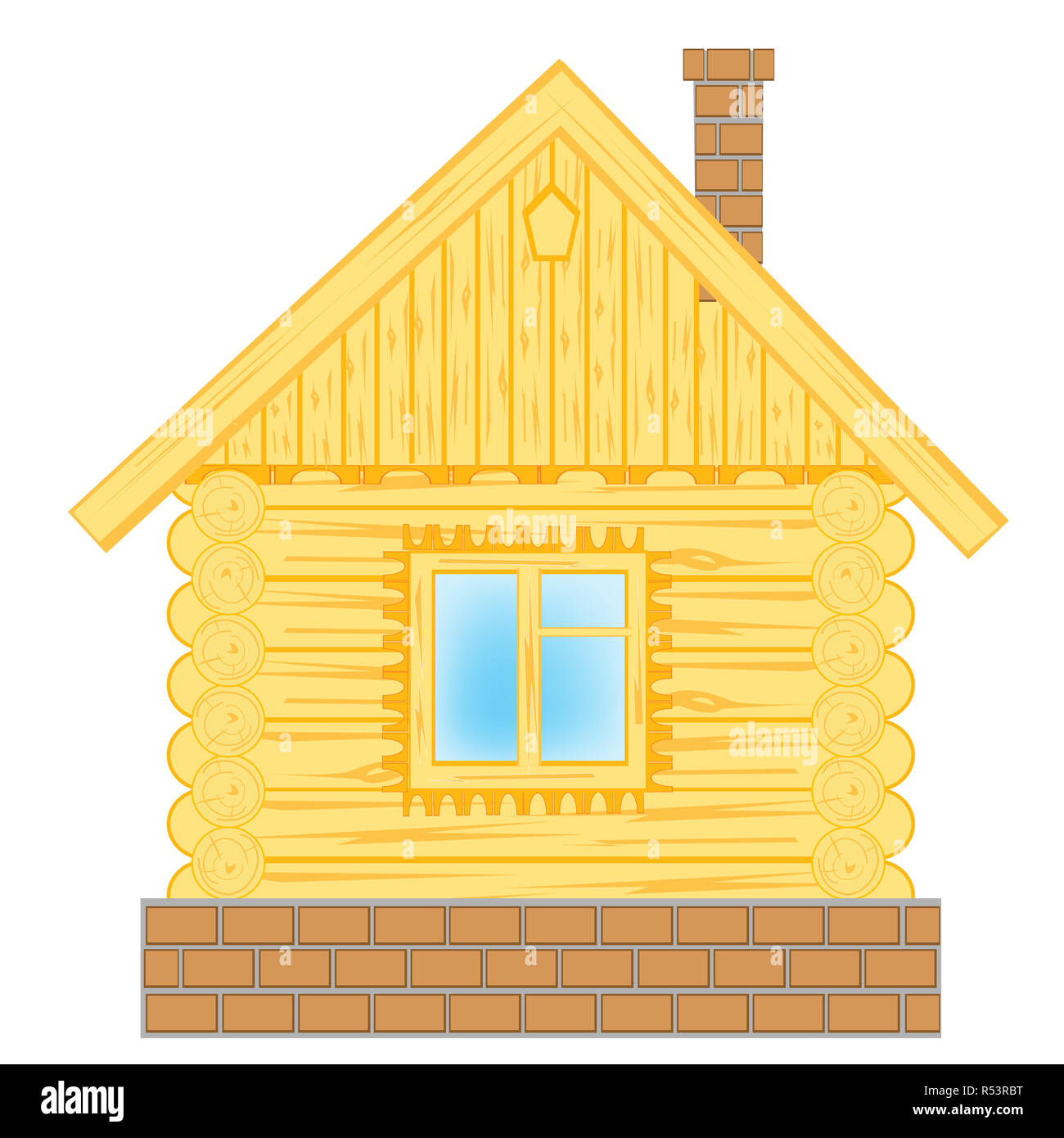 Wooden lodge on white Stock Photo - Alamy