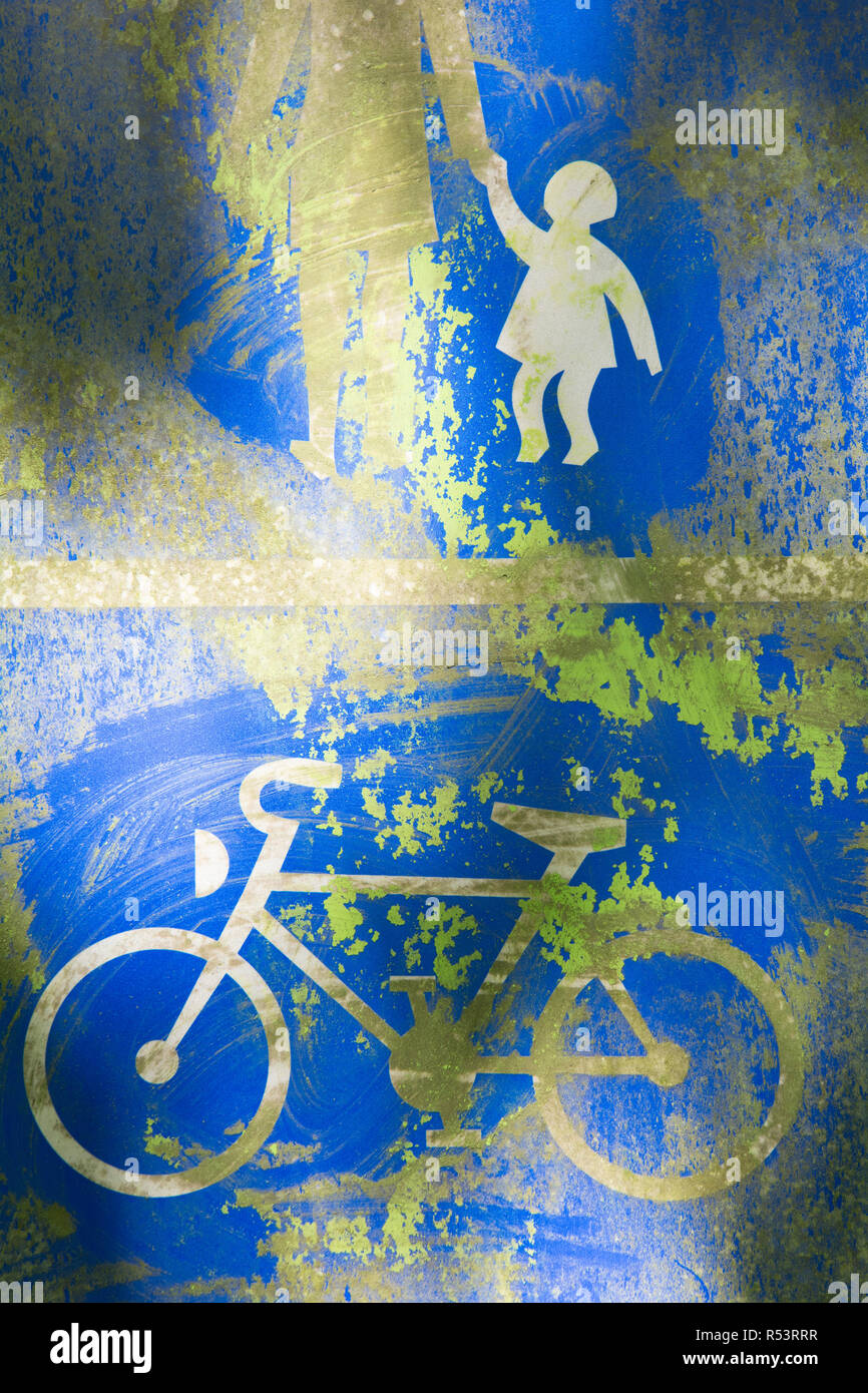 bicycle-path-sign-detail-shot-stock-photo-alamy