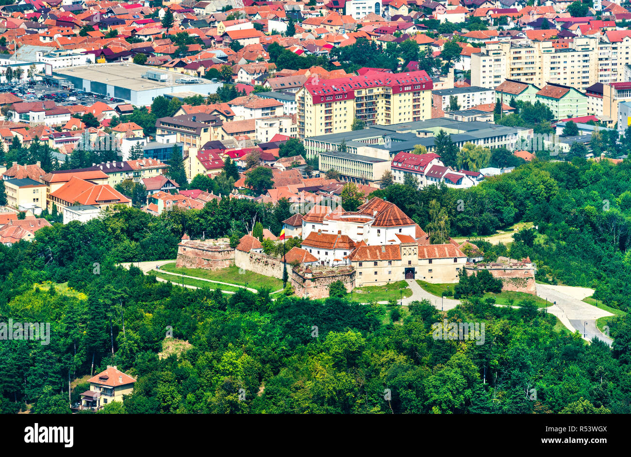 Straja hill fortress in Brasov, Romania Stock Photo