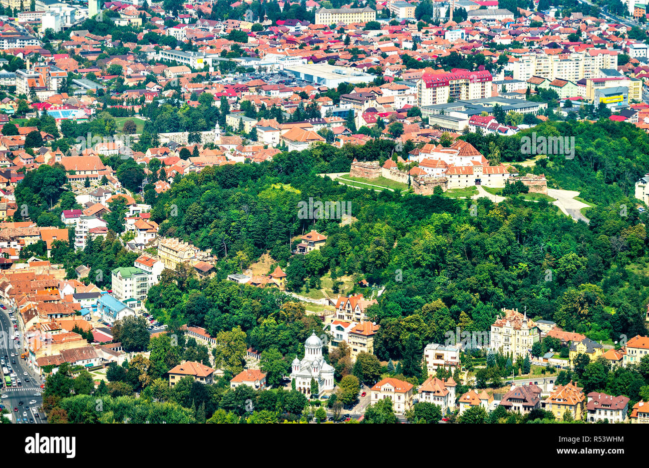 Straja hill fortress in Brasov, Romania Stock Photo