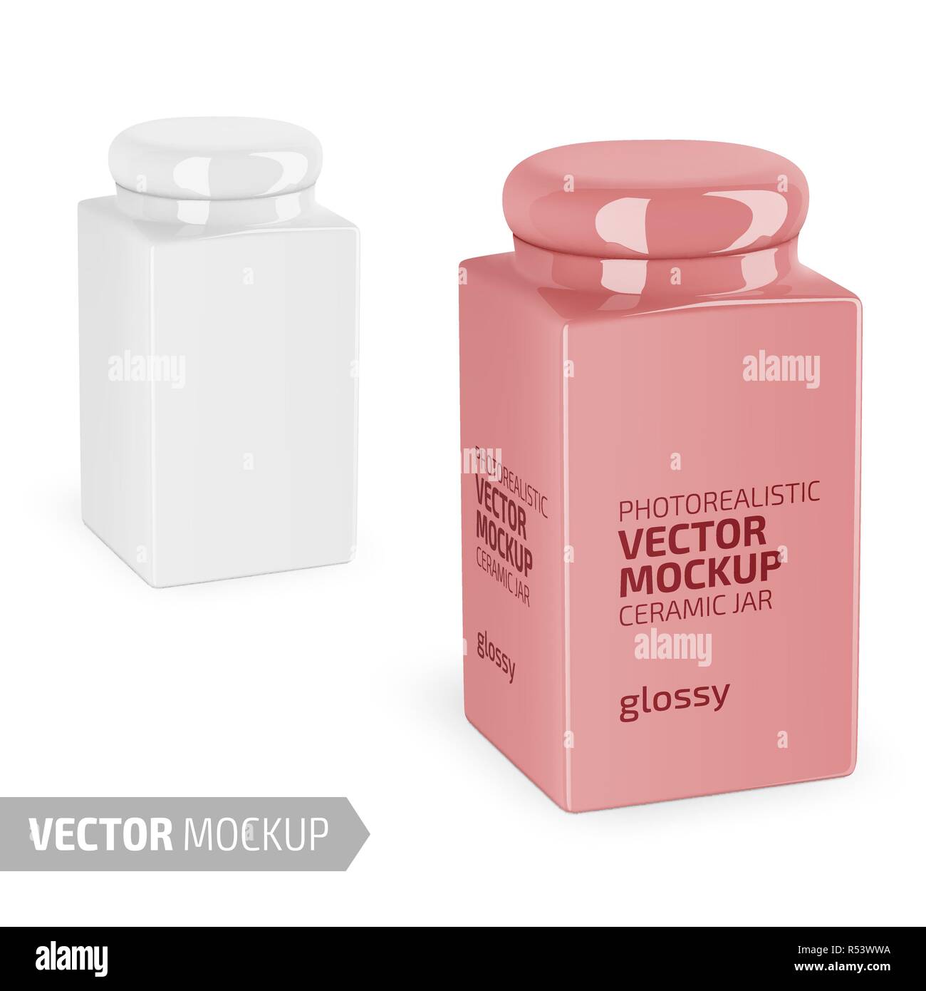 Download Square Glossy Ceramic Jar Mockup Realistic Vector Stock Vector Image Art Alamy PSD Mockup Templates