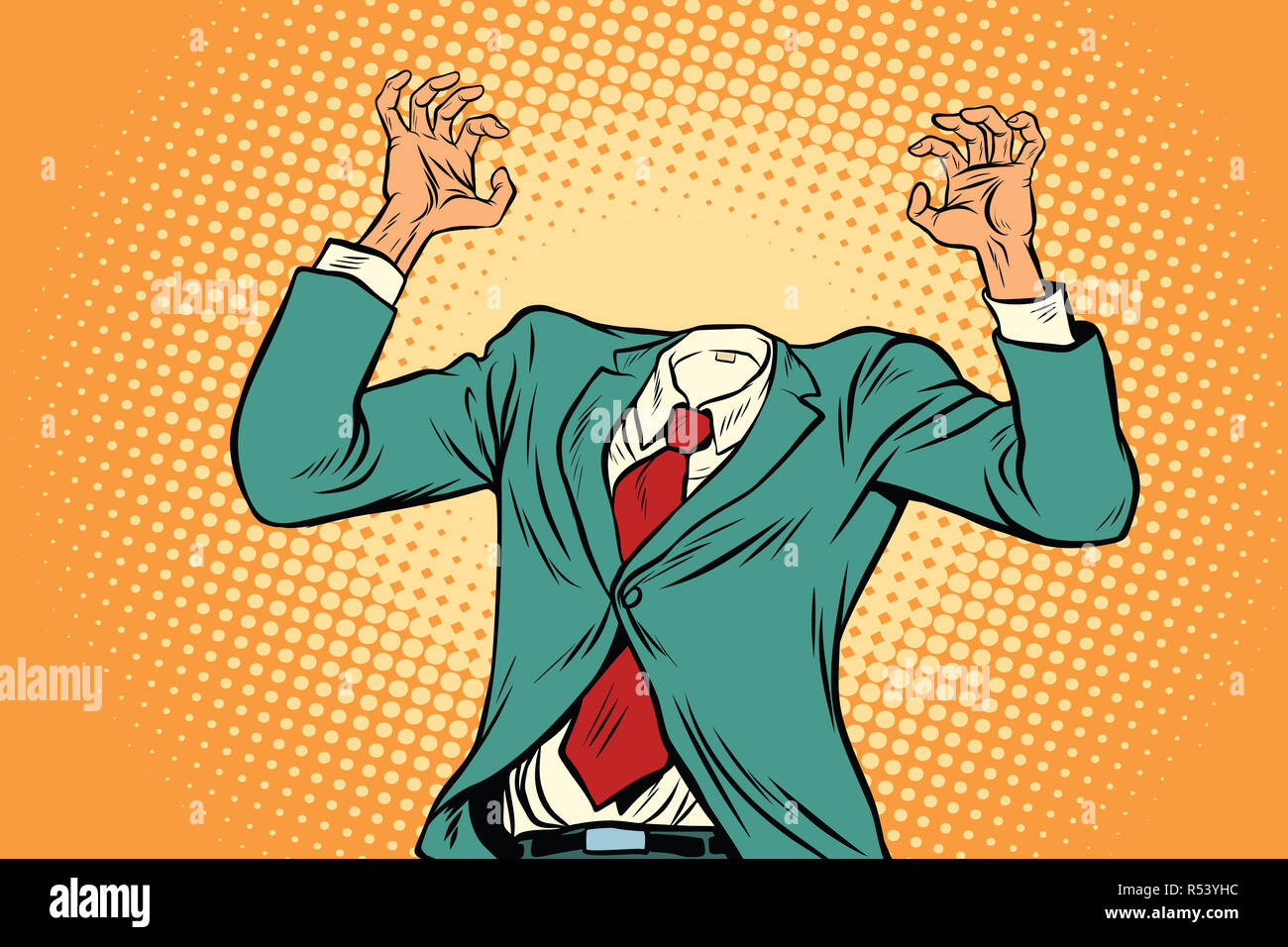 Businessman without a head Stock Photo - Alamy