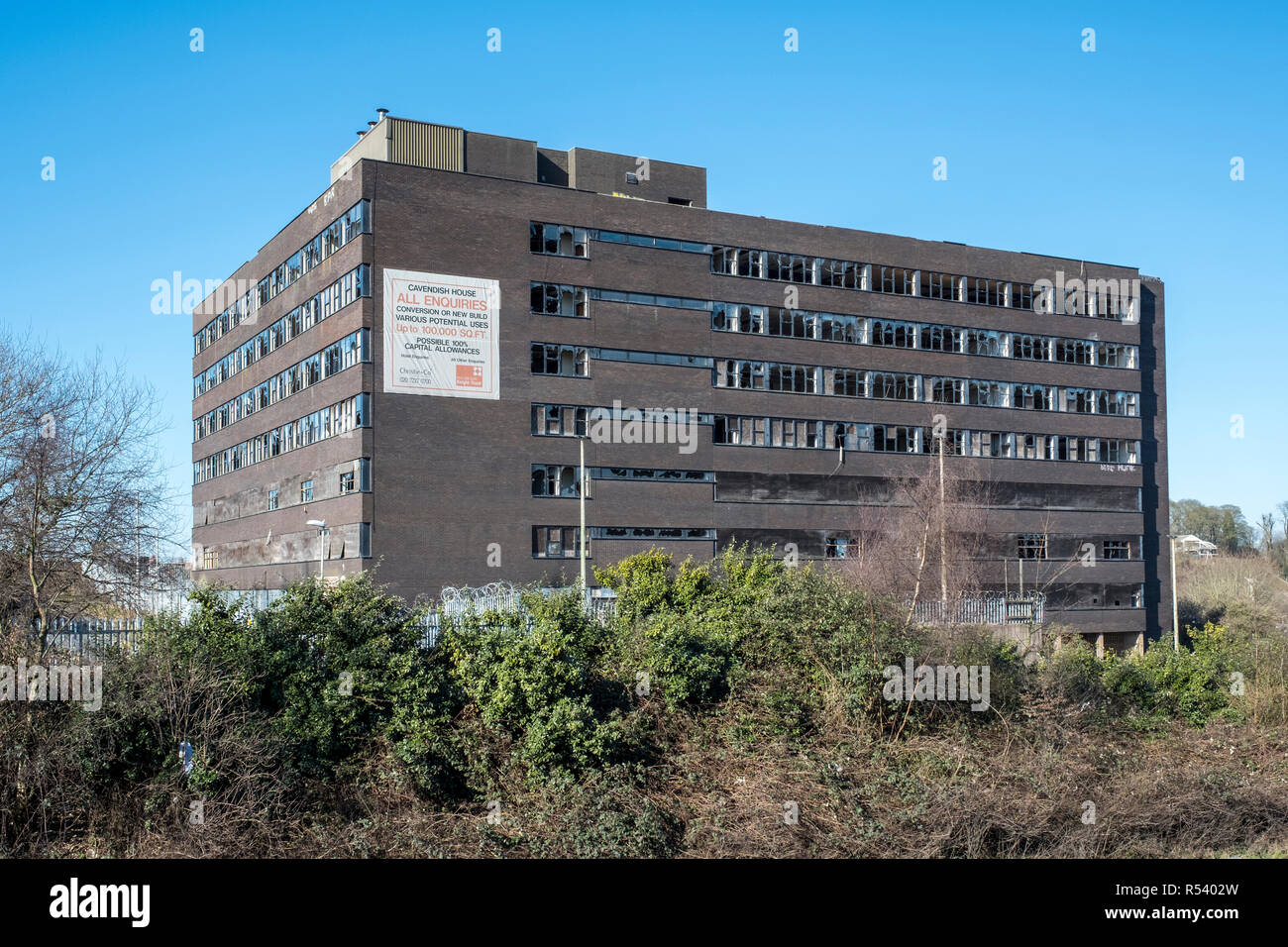 Cavendish House, seven storey, derelict eyesore building in the centre