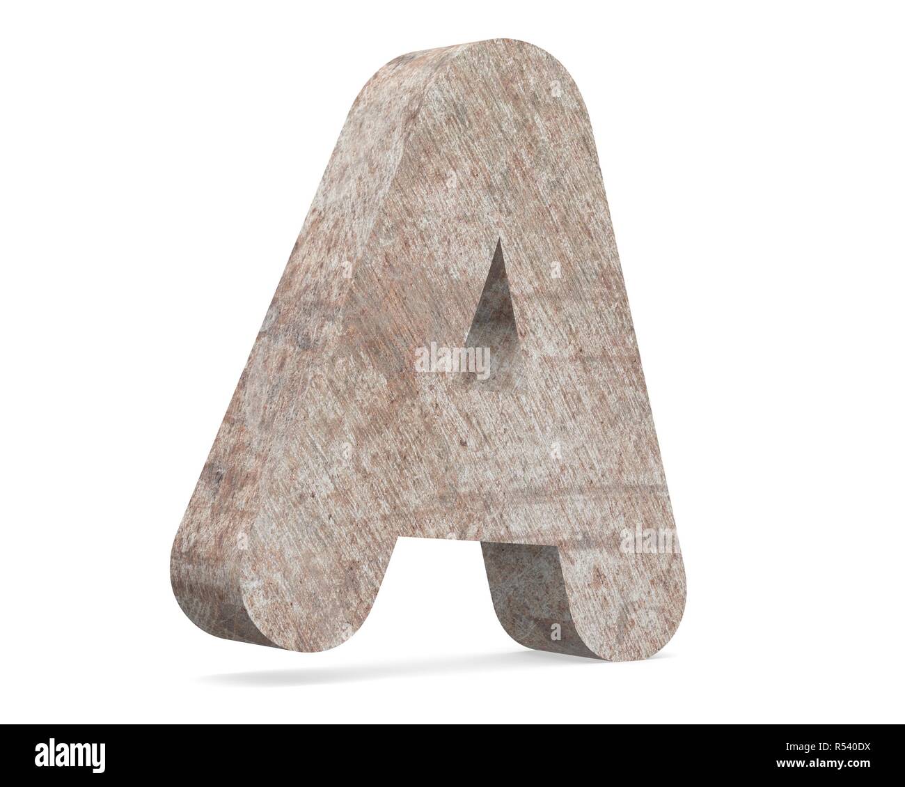 Conceptual old rusted metal capital letter -A, iron or steel industry ...