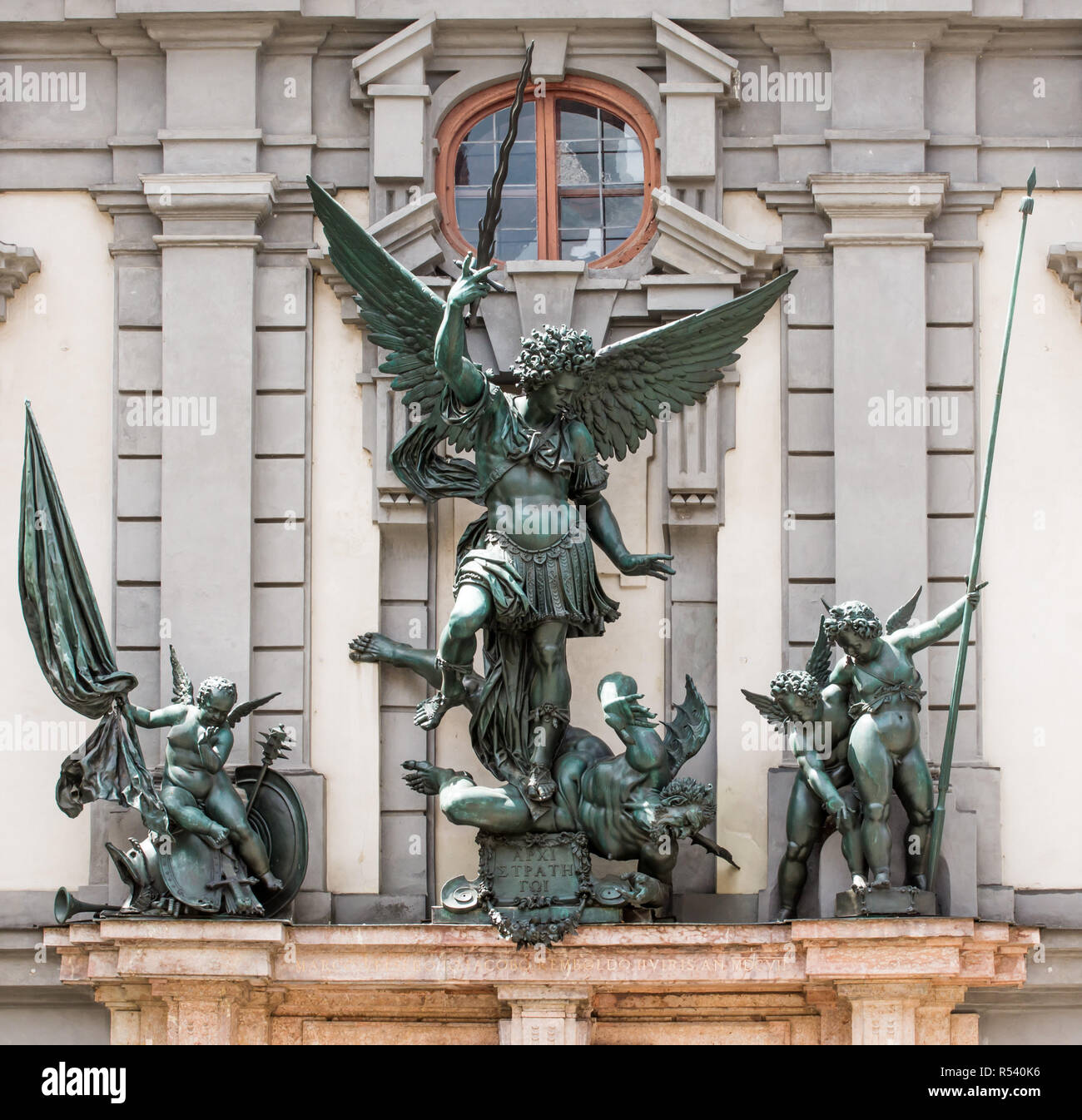 Angel sculpture at the Zeughaus in Augsburg Stock Photo - Alamy