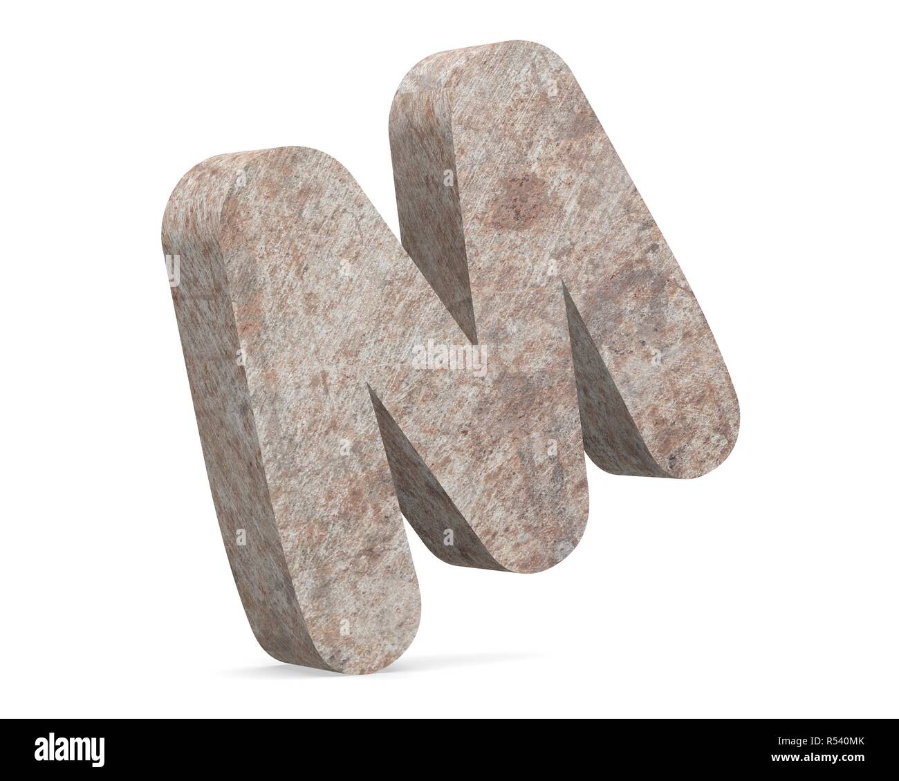 Conceptual old rusted metal capital letter -M, iron or steel industry ...
