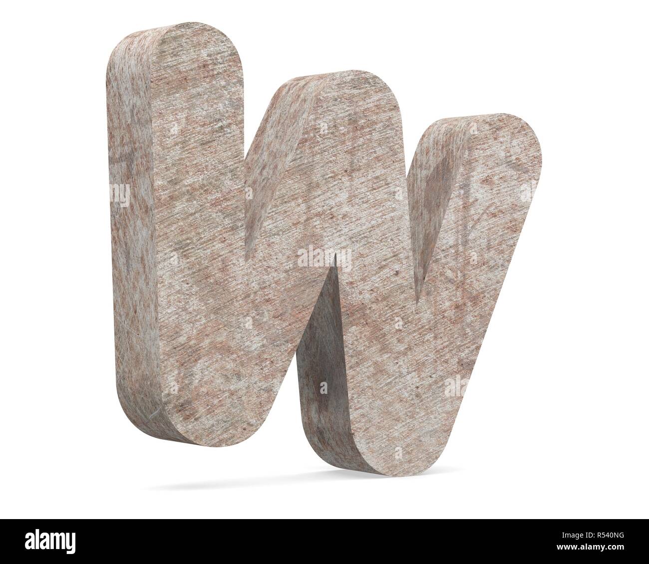 Conceptual old rusted metal capital letter -W, iron or steel industry ...