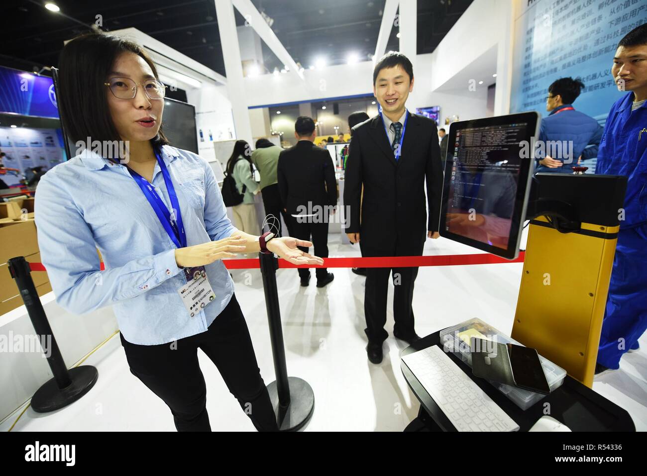 November 29, 2018 - Yiwu, Yiwu, China - Yiwu, CHINA-The China  Yiwu International Intelligent Manufacturing Equipment Expo is held in Yiwu, east ChinaÃ¢â‚¬â„¢s Zhejiang Province. (Credit Image: © SIPA Asia via ZUMA Wire) Stock Photo