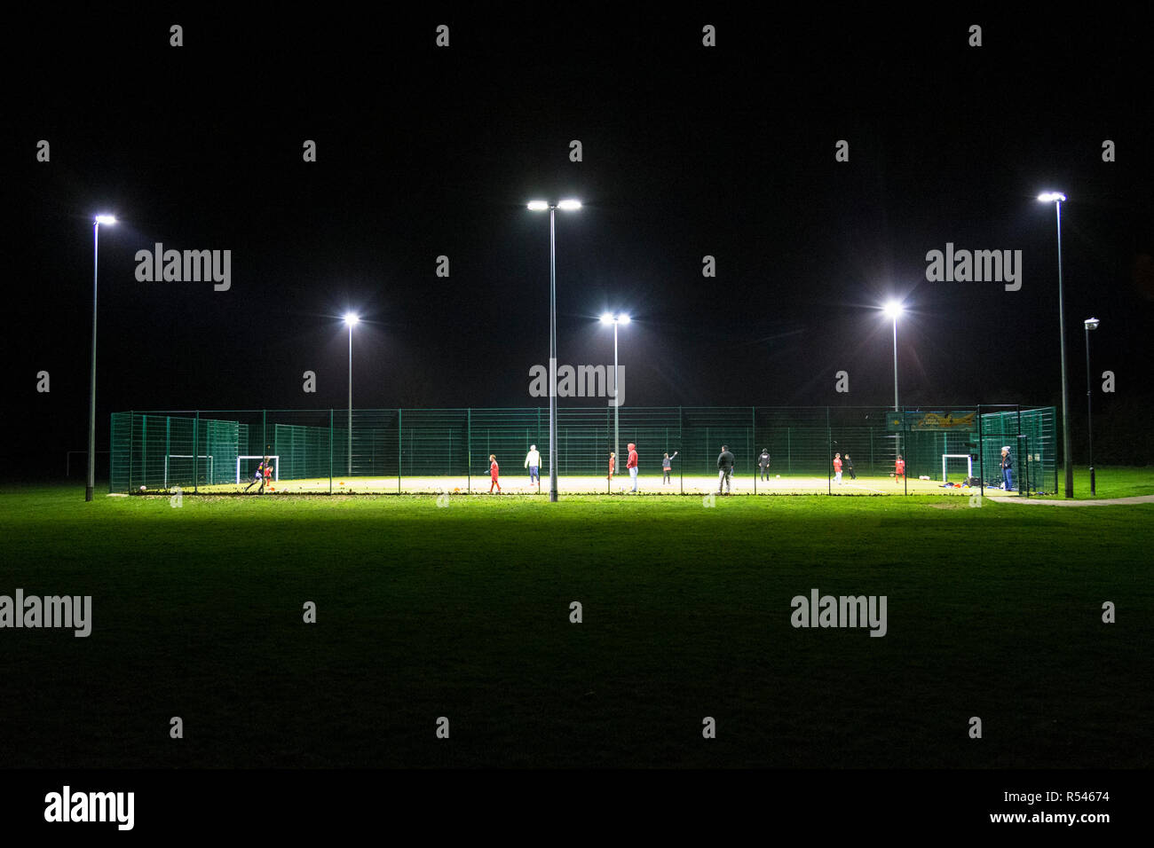 Football under floodlight hires stock photography and images Alamy