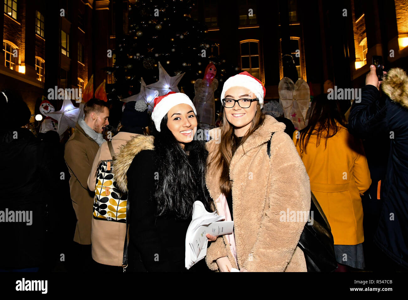 London, UK. 29th Nov 2018. Honourable Councillor Catherine Rose is a Mayor of Southwark join Christmas by the River Launch children from Snowsfields and Tower Bridge Primary Schools of spectacle illuminate procession at London Bridge City and singing jingle bell at Potters Fields Park to Hay Gallery to London Bridge Station on 29 November 2018, London, UK. Credit: Picture Capital/Alamy Live News Stock Photo