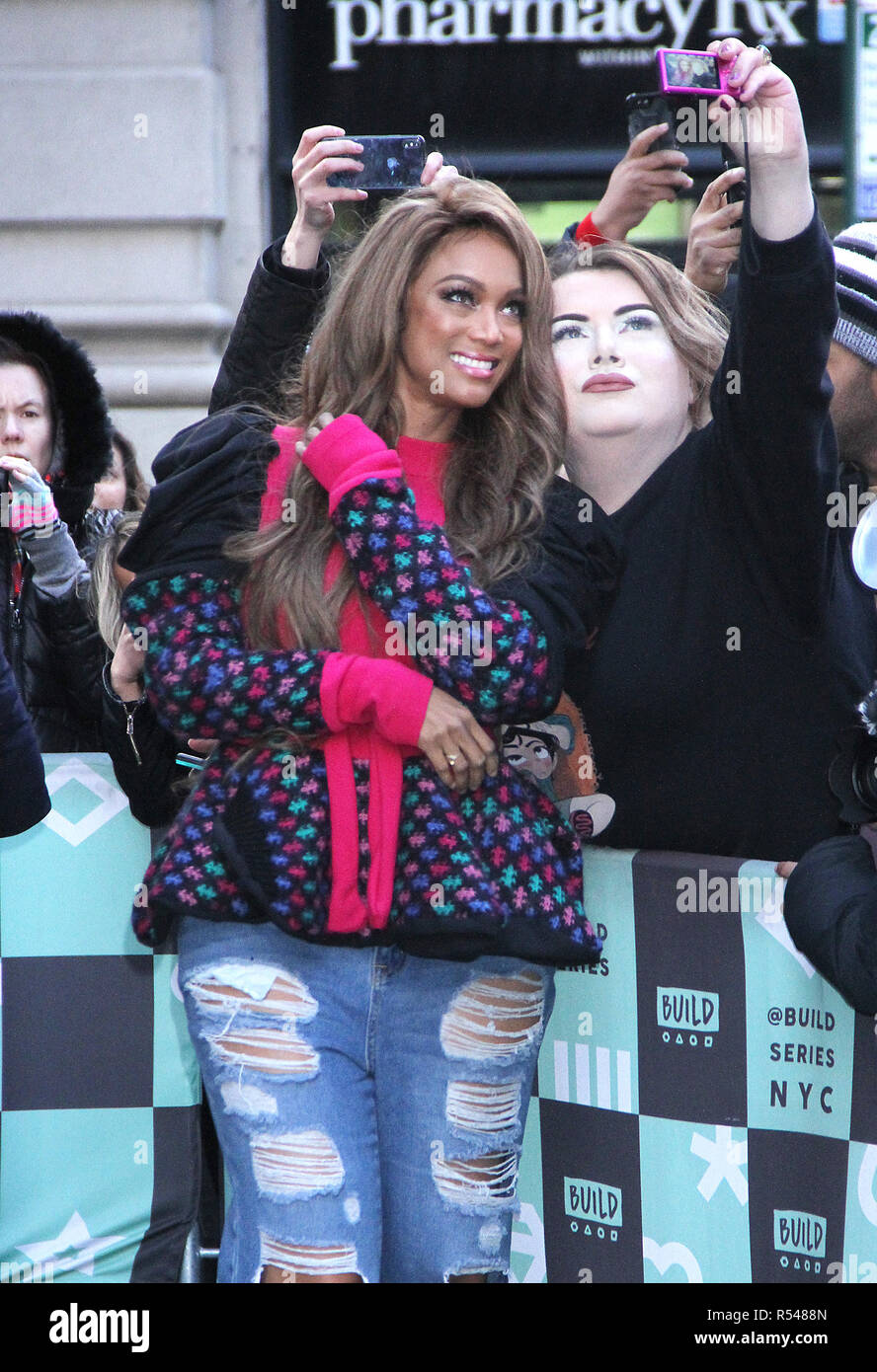 New York, NY, USA. 29th Nov, 2018. Tyra Banks at Build Series promoting her new movie Life-Size 2: A Christmas Eve on November 29, 2018 in New York City. Credit: Rw/Media Punch/Alamy Live News Stock Photo