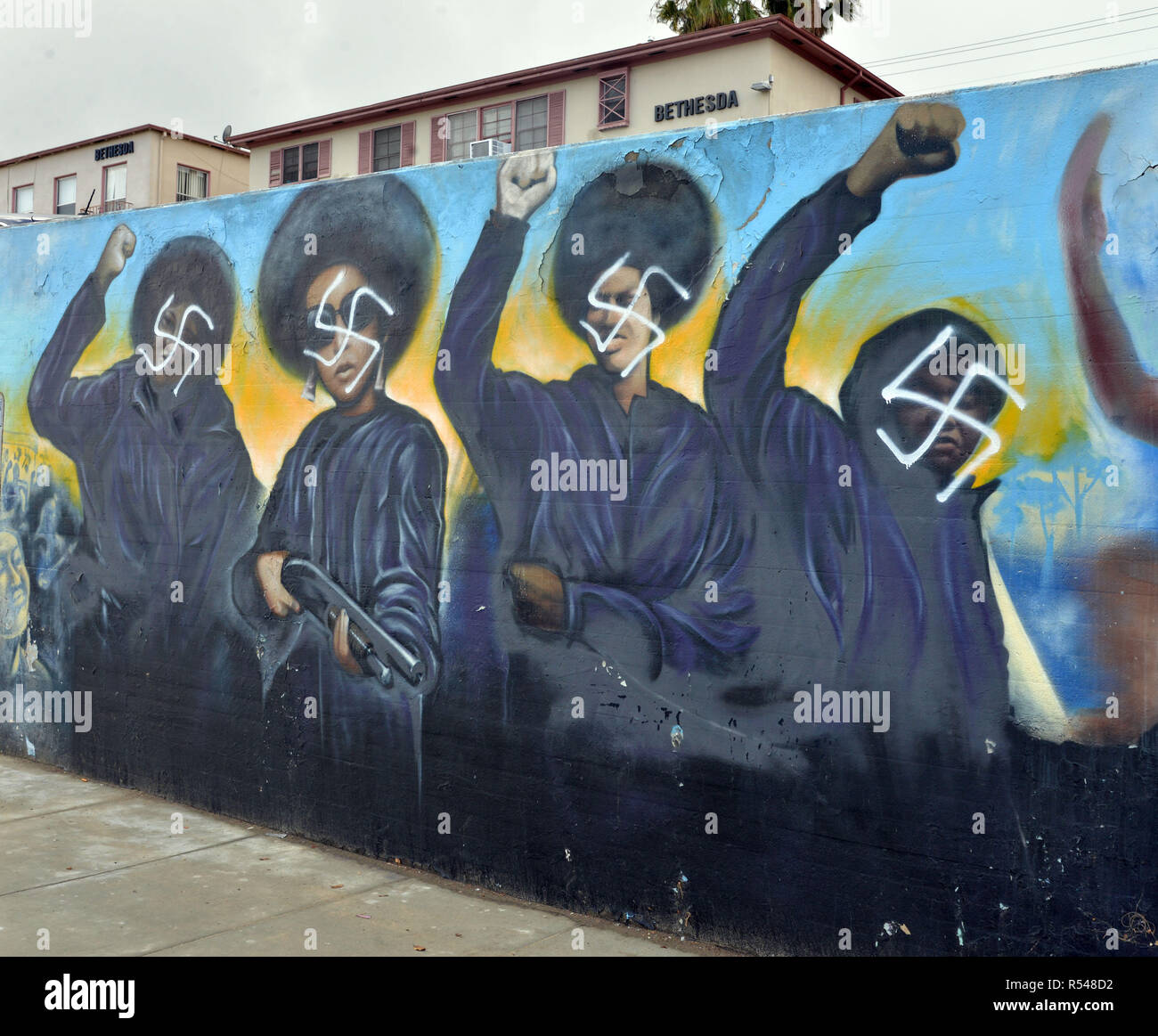 Los Angeles, Ca, USA. 29th Nov, 2018. The Crenshaw Wall Defaced with Swastika in Los Angeles, California on November 29, 2018. Credit: Koi Sojer/Snap'n U Photos/Media Punch/Alamy Live News Stock Photo