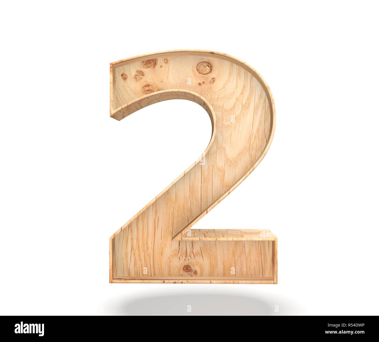 Decorative wooden alphabet digit zero symbol - 2. 3d rendering ...