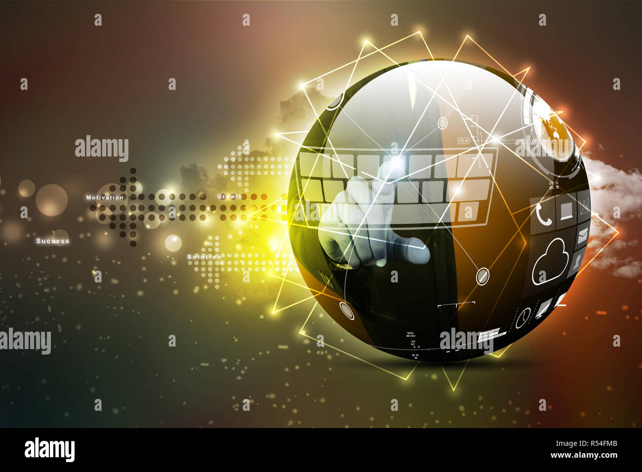 Digital globe in color background Stock Photo Alamy